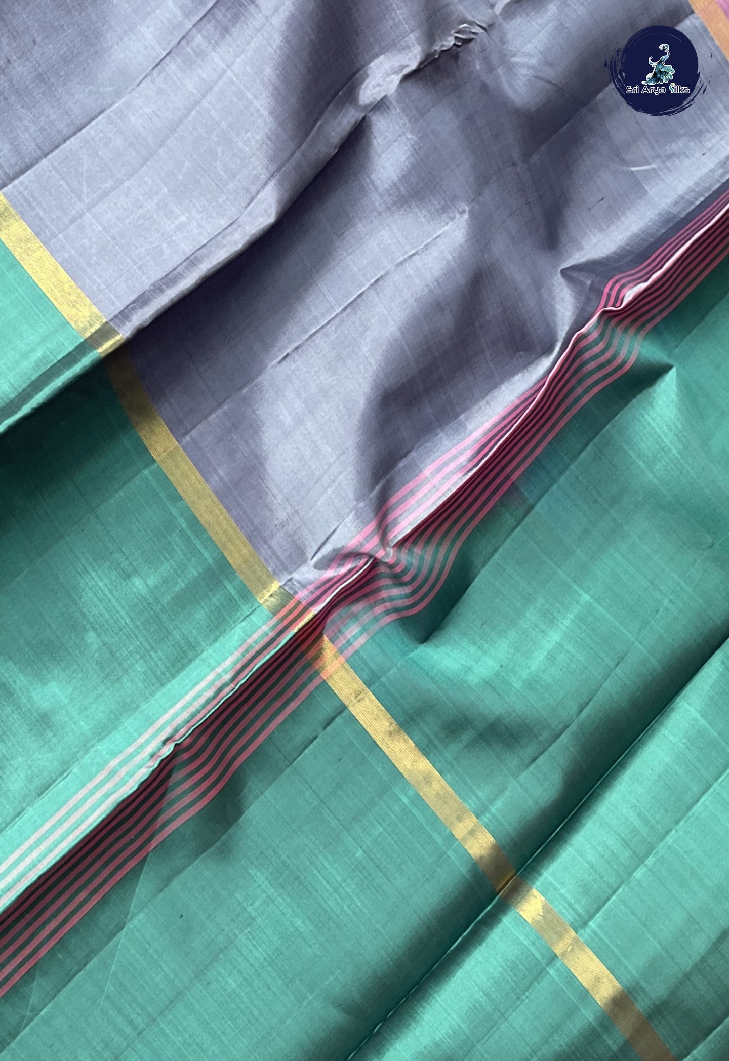 Multi Colour Light Weight Silk Saree With Muppagam / 3 Part Pattern