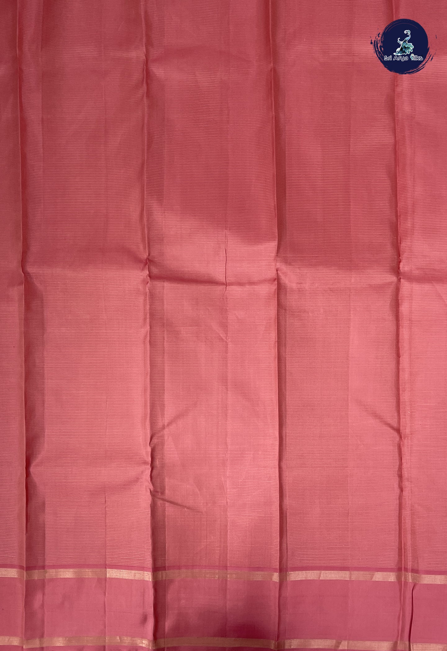 Peach Pink Checked Saree With Zari Checked Pattern