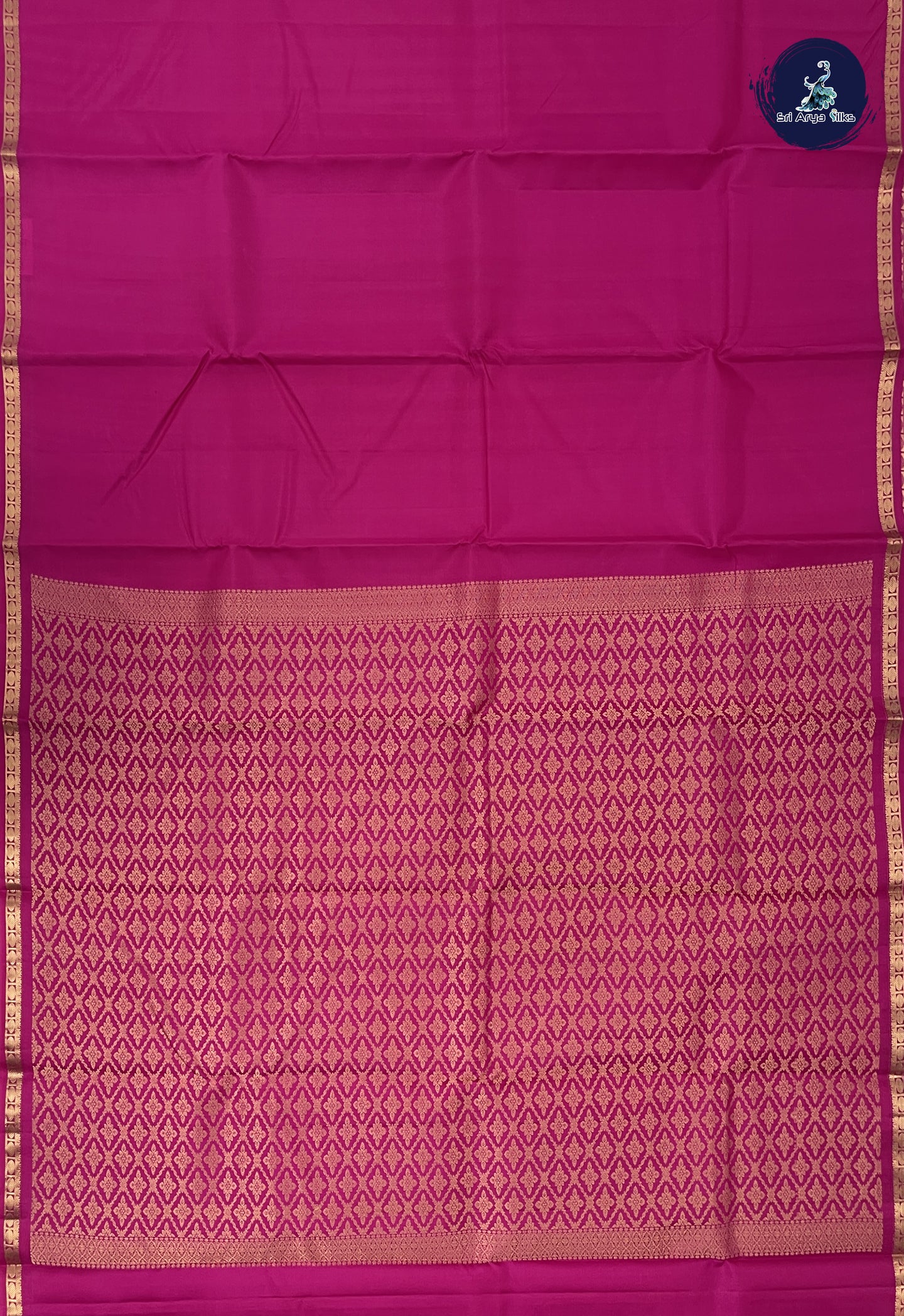 Dark Pink Light Weight Silk Saree With Plain Pattern
