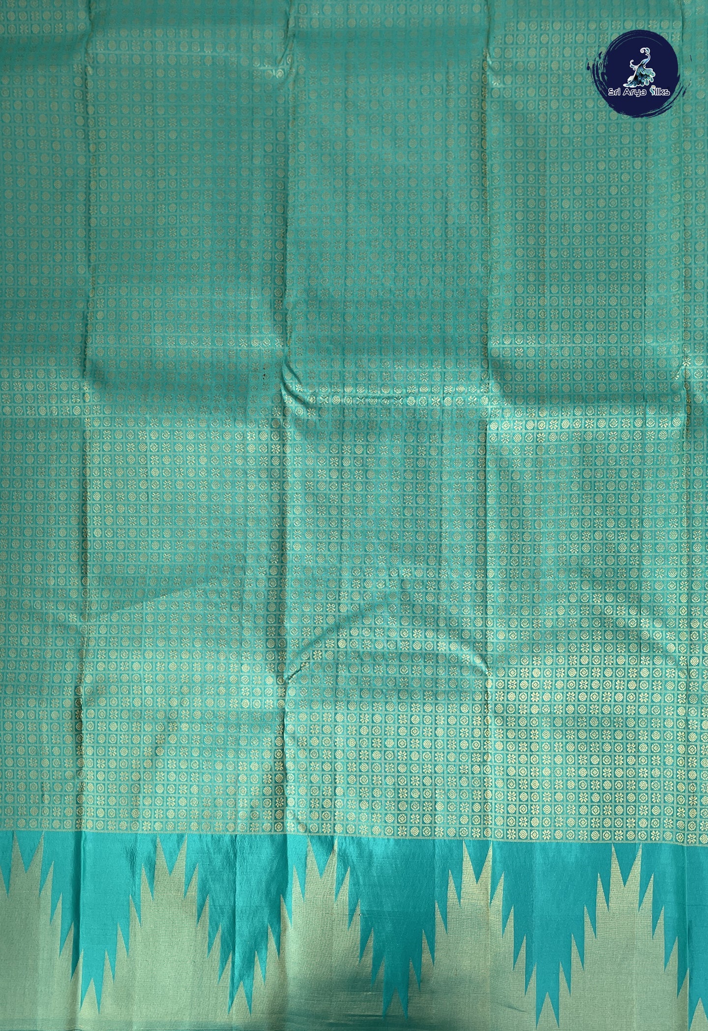 Turquoise Traditional Silk Saree With Zari Buttas Pattern