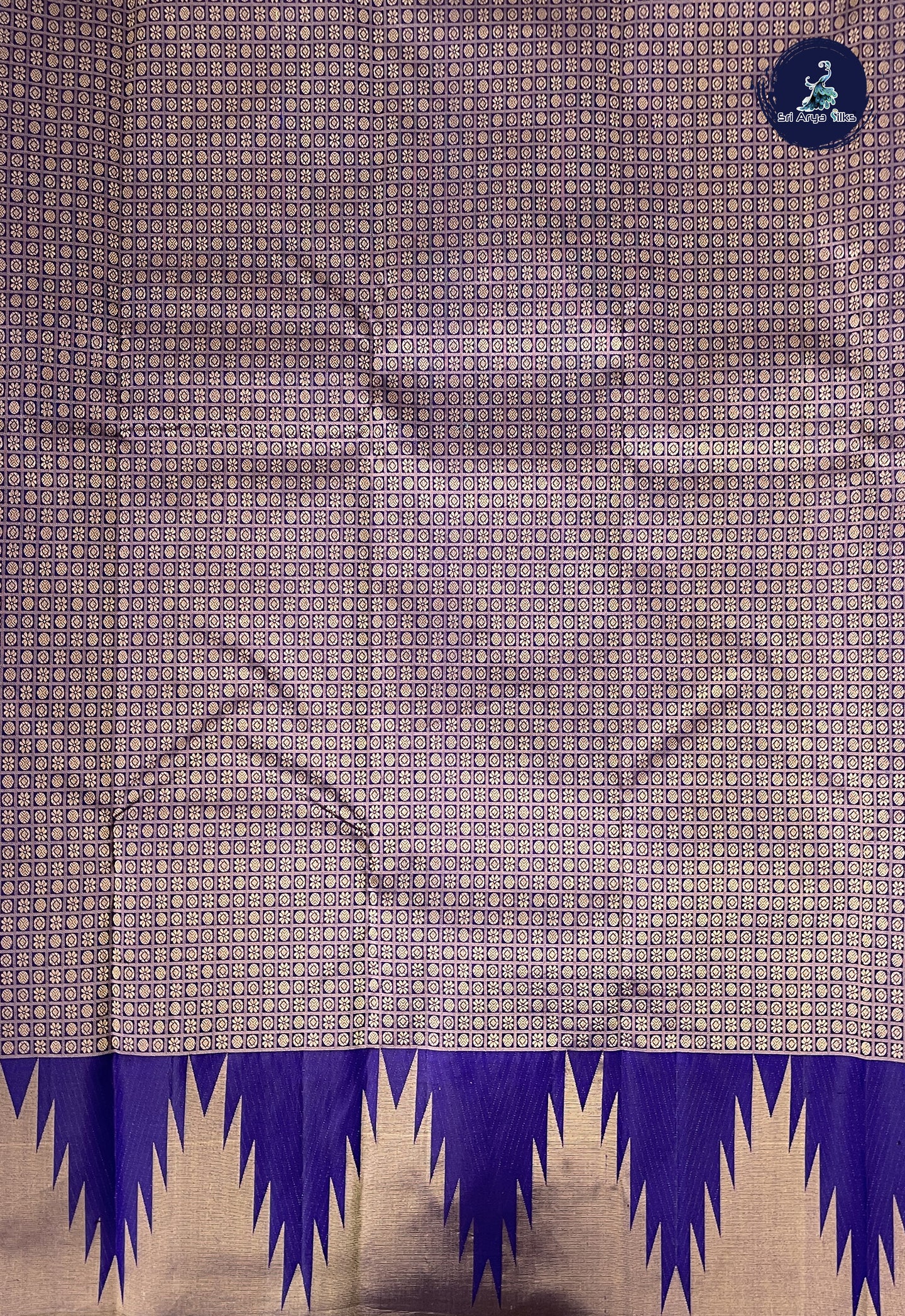 Dark Violet Traditional Silk Saree With Zari Buttas Pattern