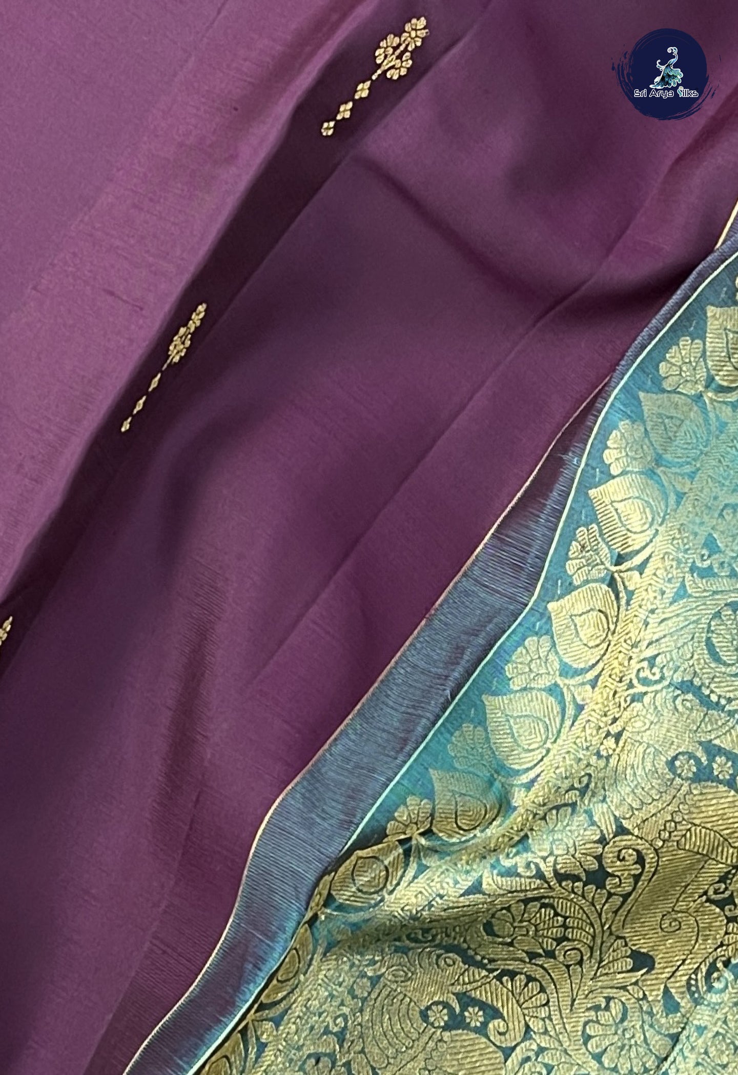 Dual Tone Brown Traditional Silk Saree With Zari Buttas Pattern