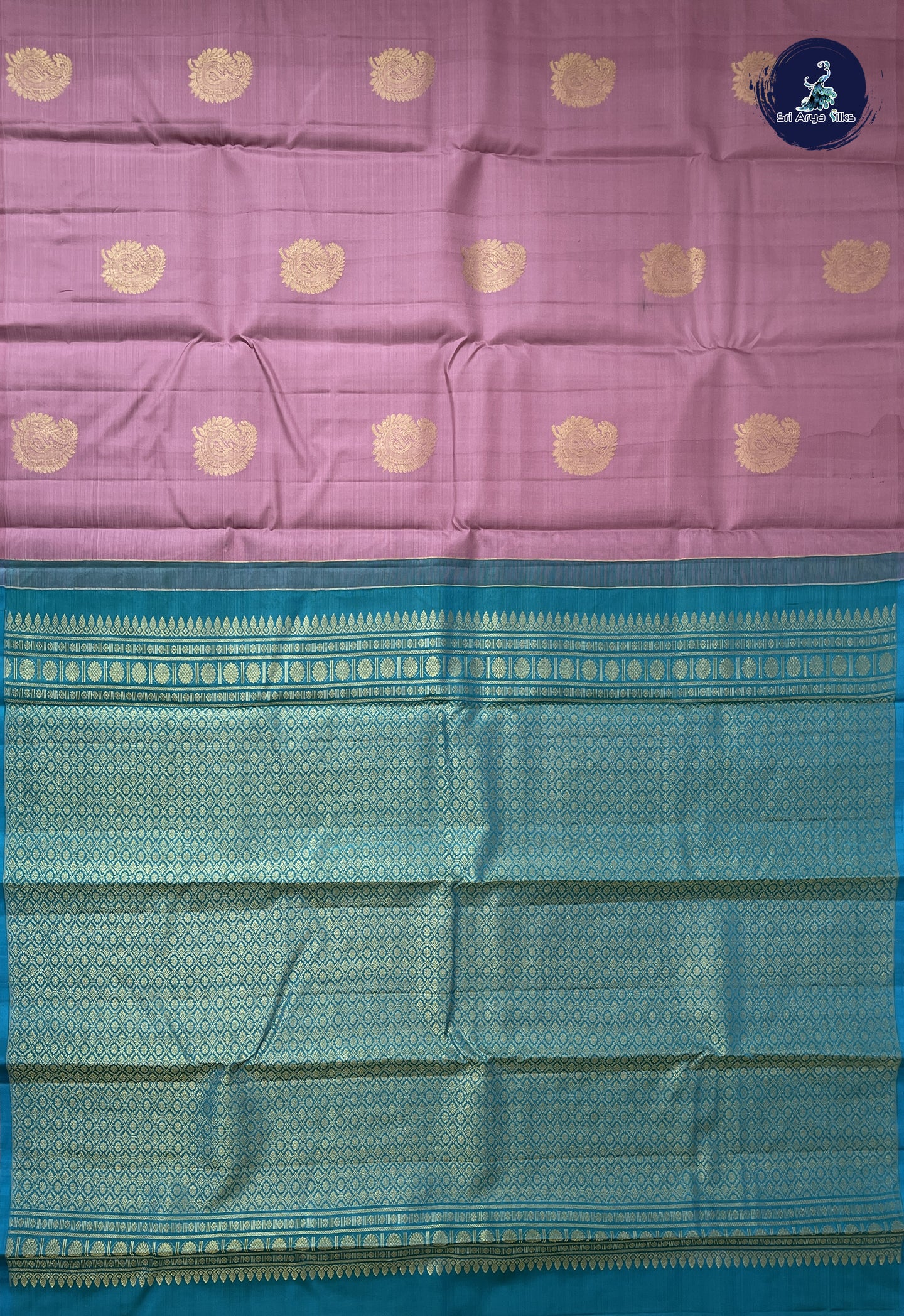 Mauve Pink Without Border Saree With Zari Buttas Pattern