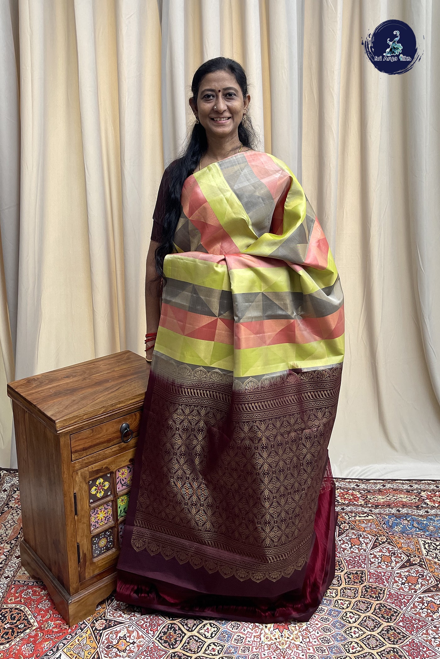 Multi Colour Soft Silk Saree With Zari Woven Pattern