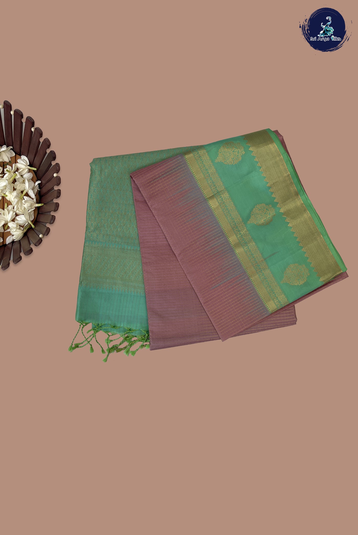 Light Pink Soft Silk Saree With Zari Checked Pattern