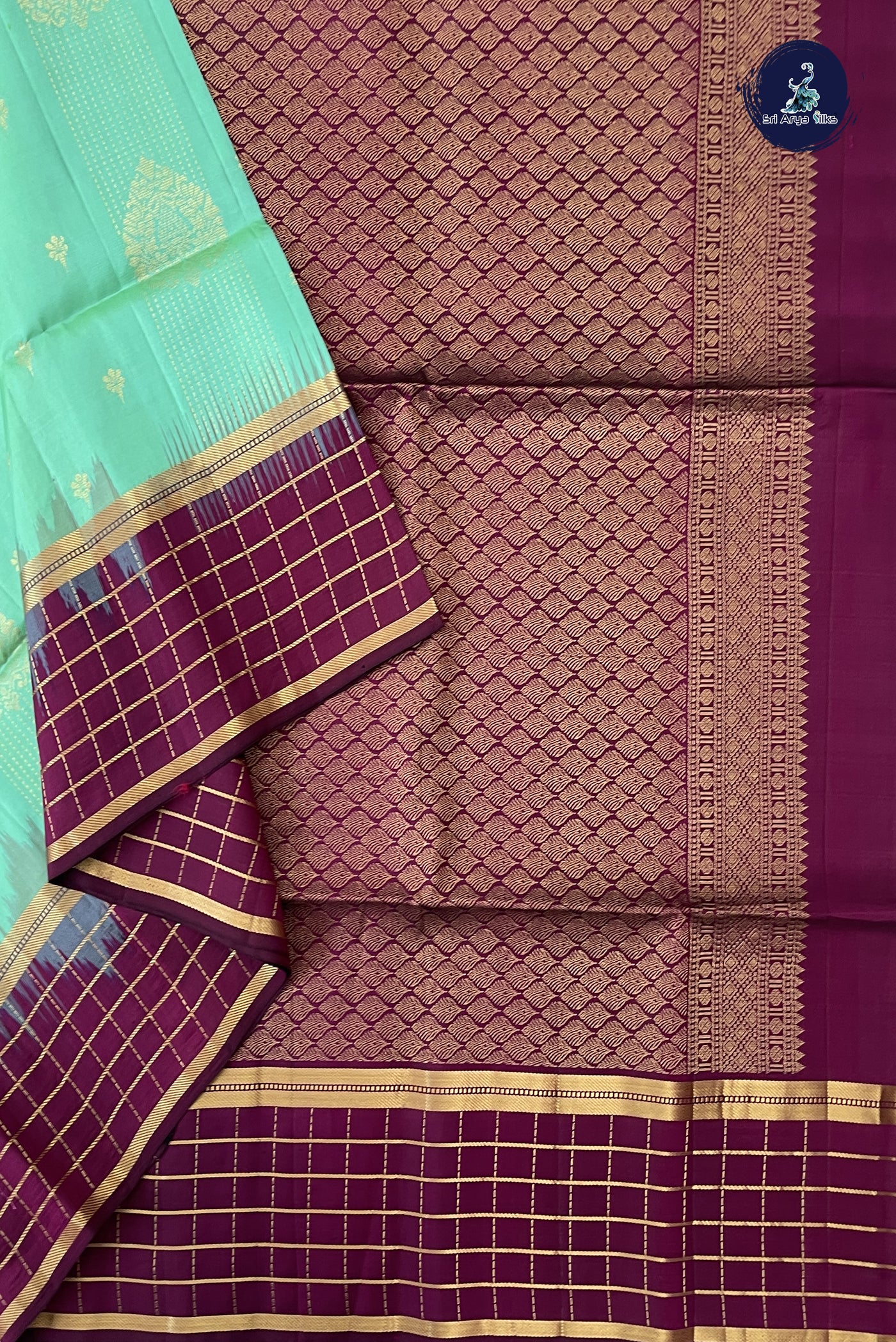 Turquoise Soft Silk Saree With Zari Buttas Pattern