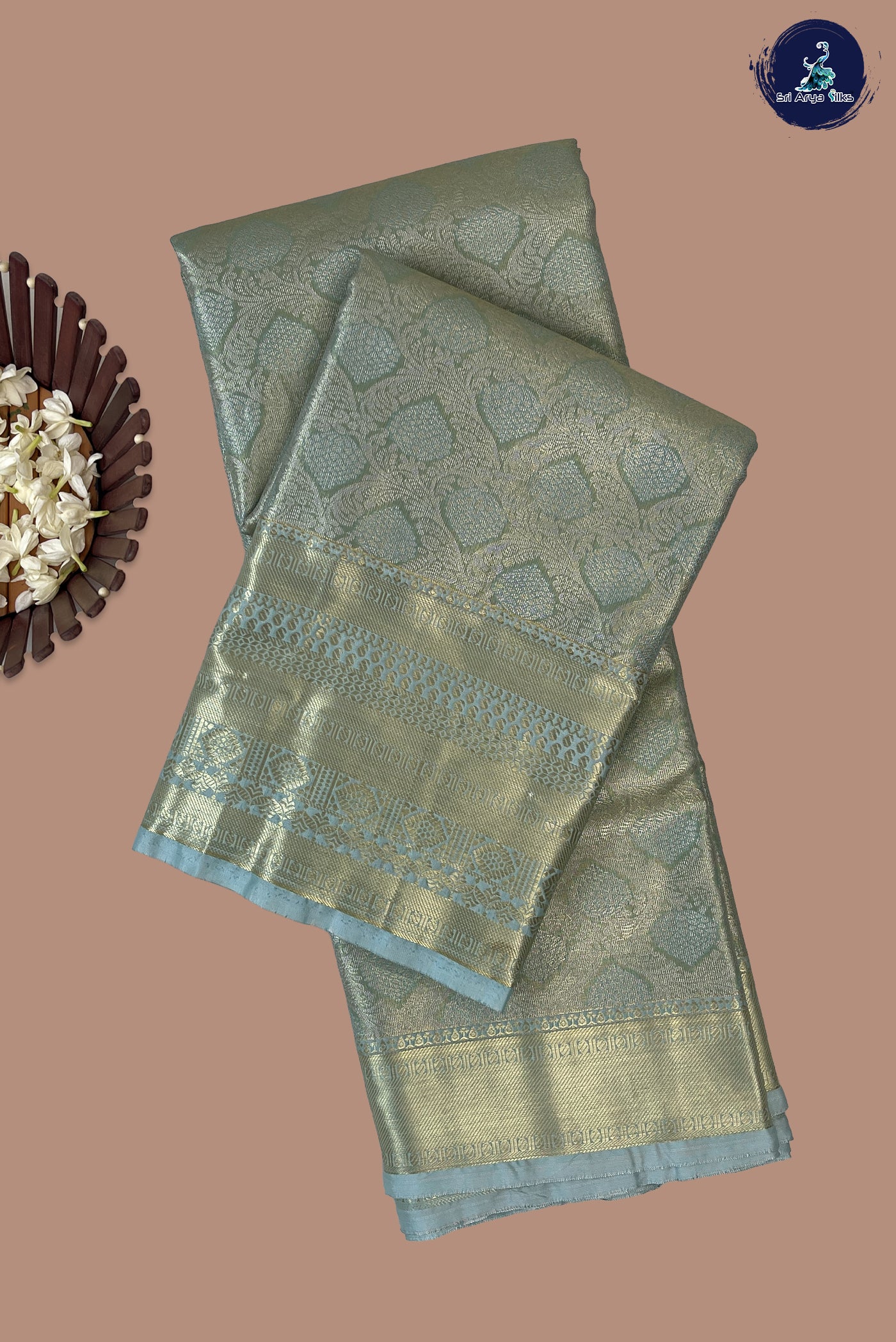 Pastel Shade Soft Silk Saree With Jacquard Pattern