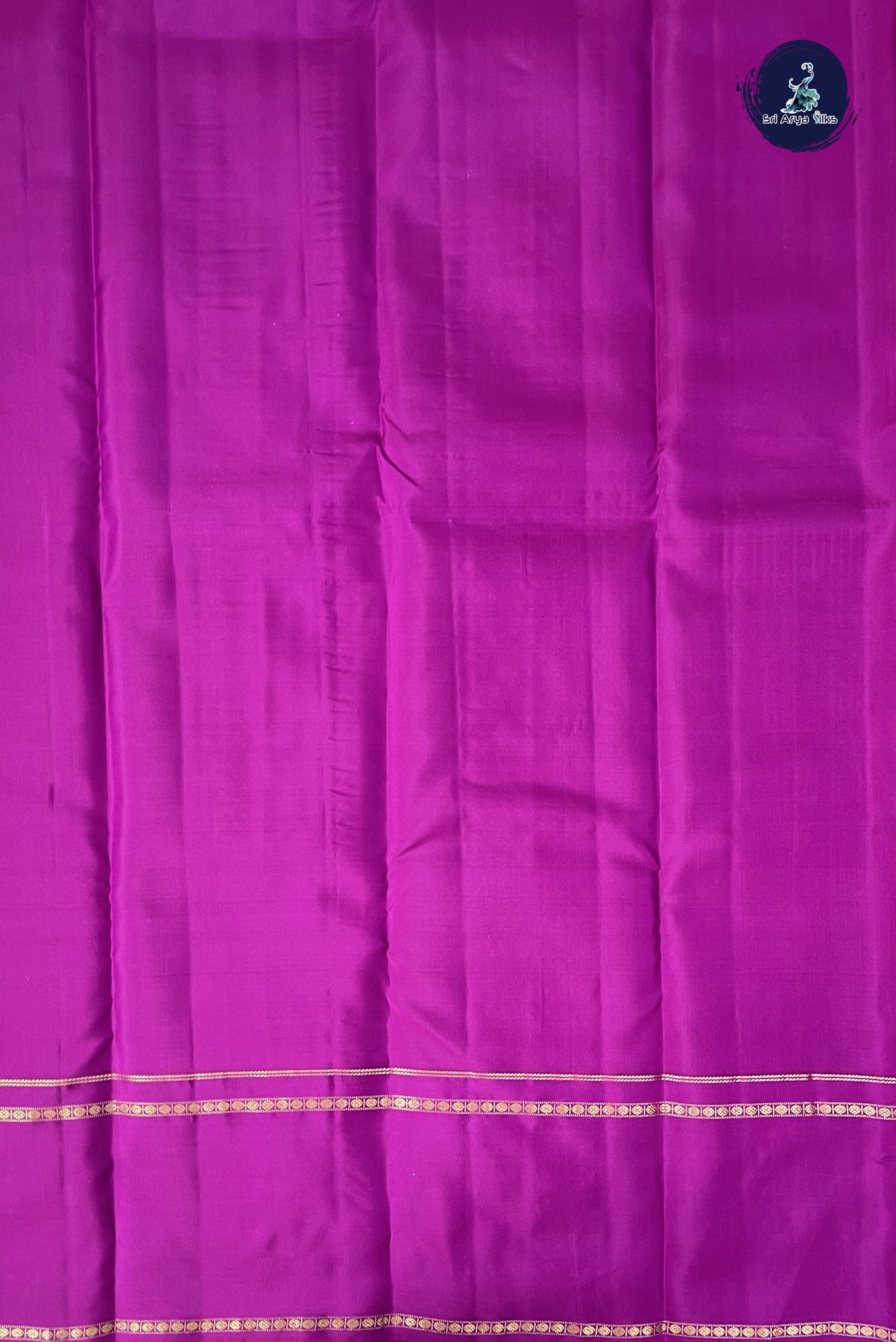 Lotus Pink Korvai Contrast Silk Saree With Plain Pattern