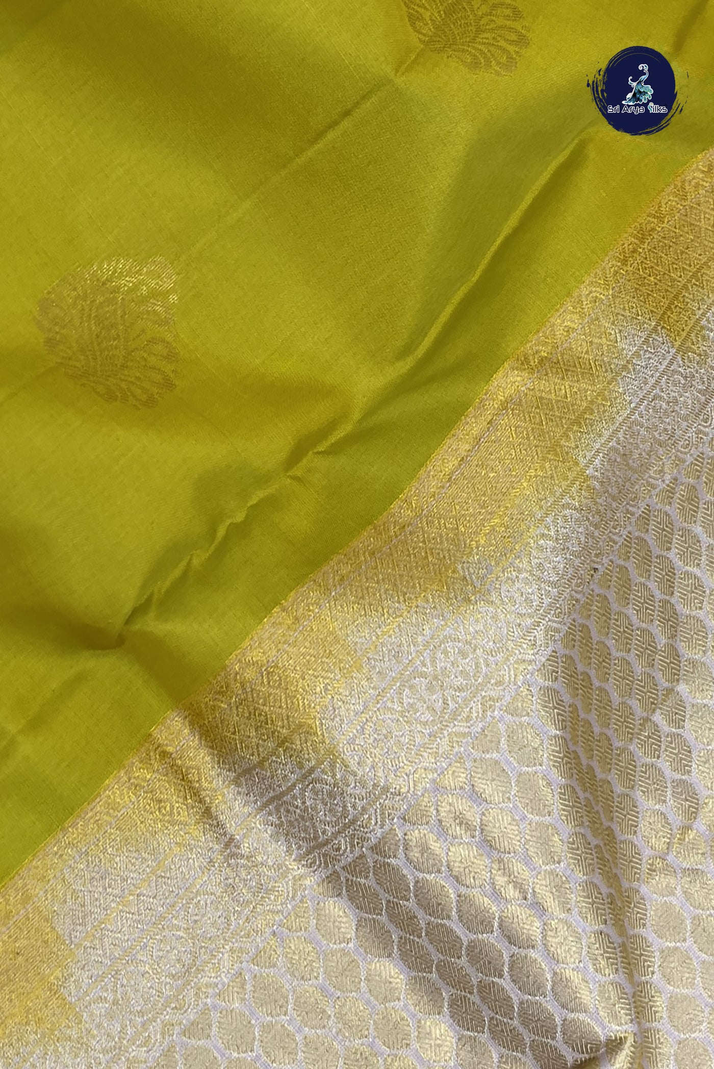 Mustard Yellow Half Pure Silk Saree With Zari Buttas Pattern