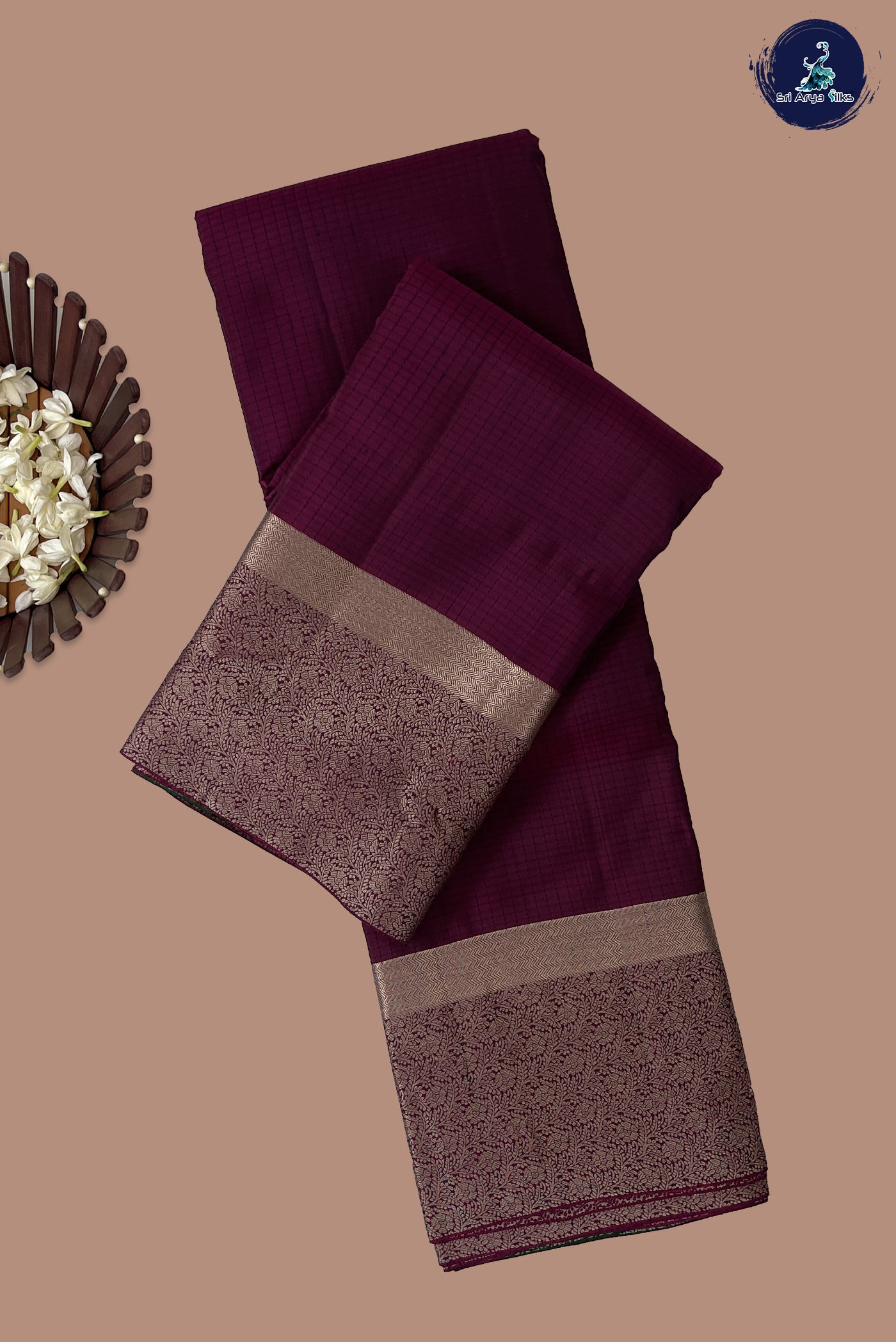 BeetRoot Shade Half Pure Silk Saree With Embossed Pattern