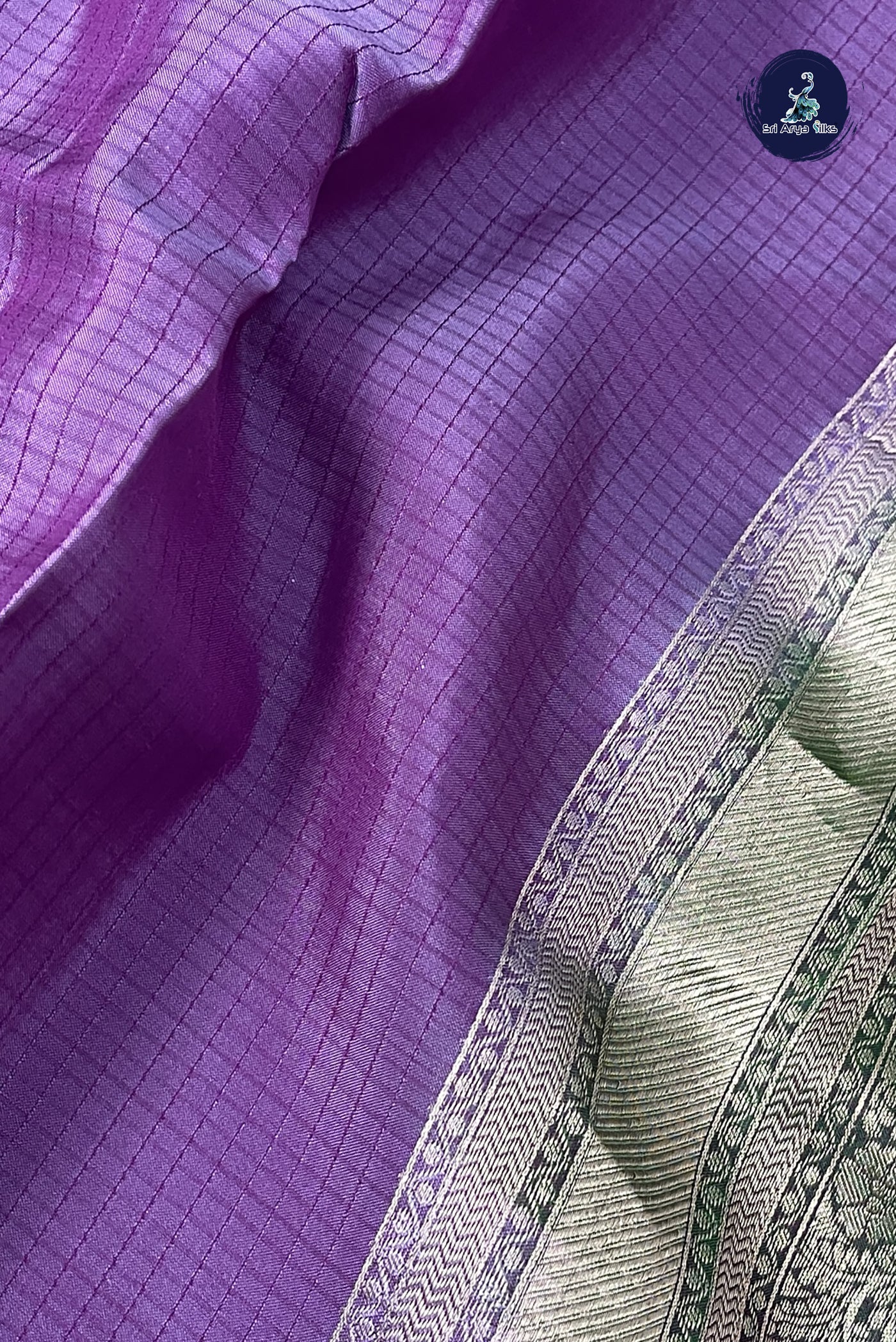 Lavender Half Pure Silk Saree With Embossed Pattern