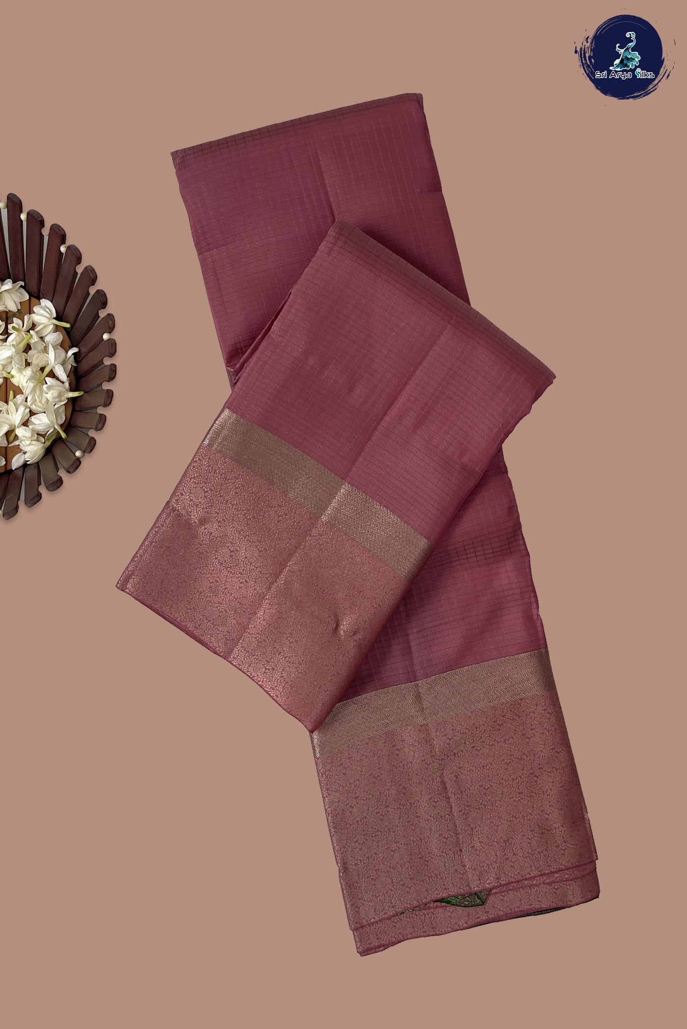 Light Pink Half Pure Silk Saree With Embossed Pattern
