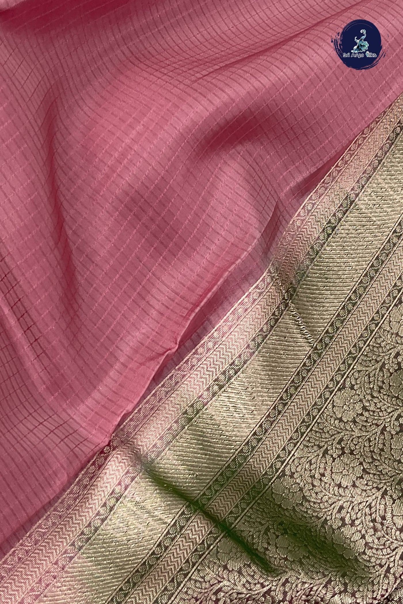 Light Pink Half Pure Silk Saree With Embossed Pattern
