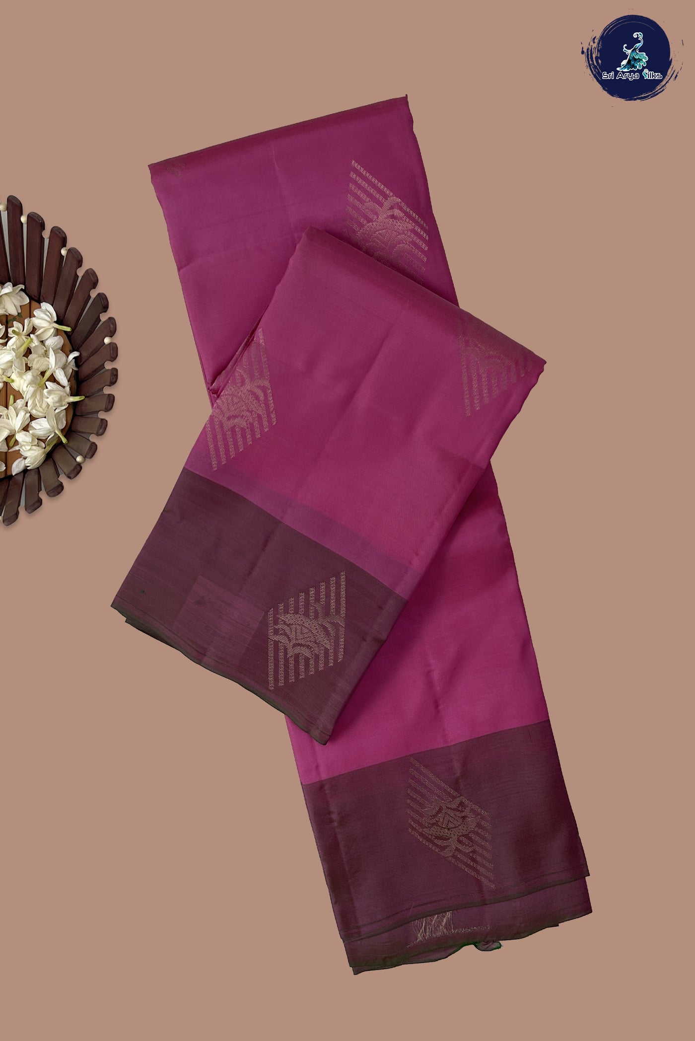 Pink Half Pure Silk Saree With Zari Buttas Pattern
