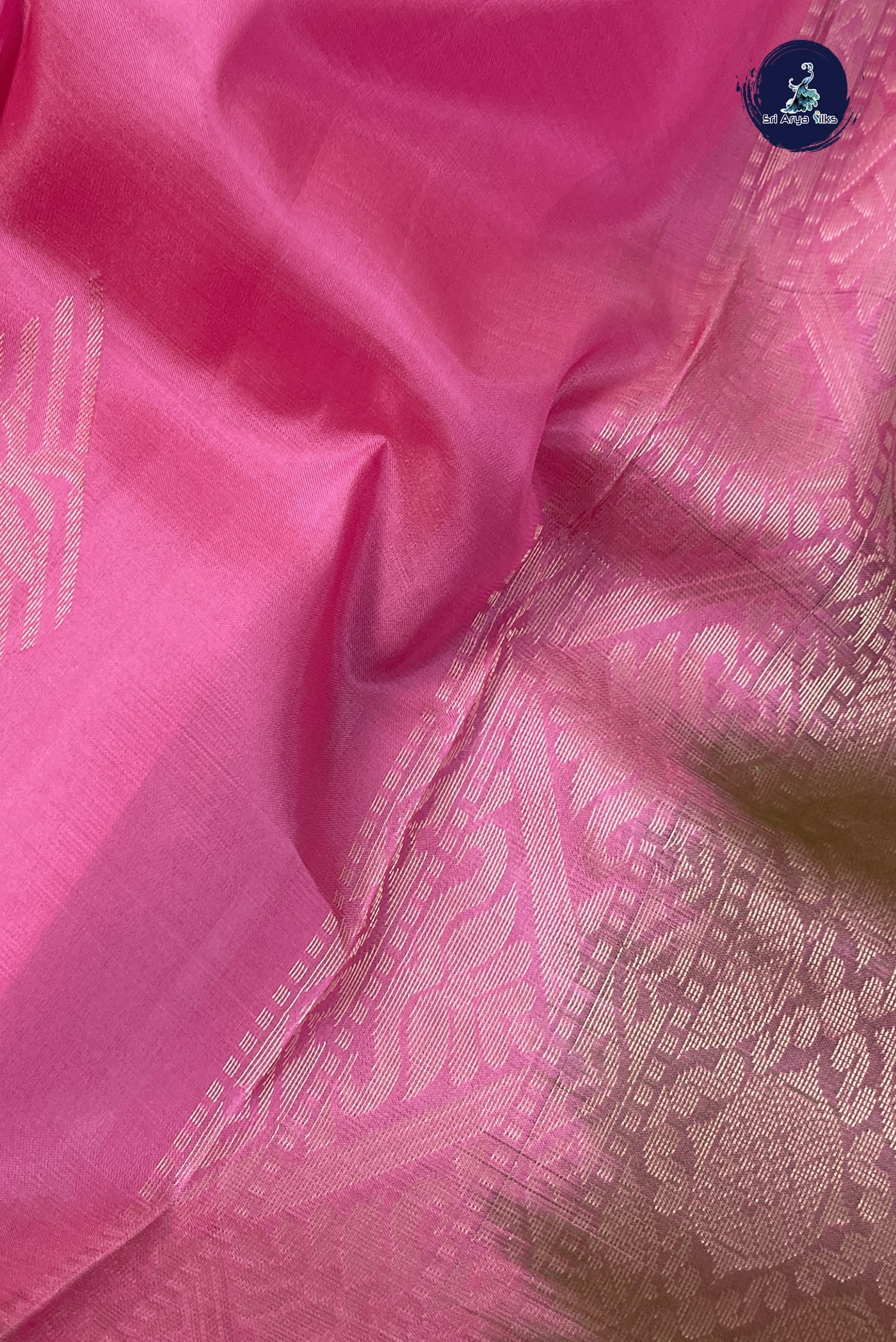 Pink Half Pure Silk Saree With Zari Buttas Pattern