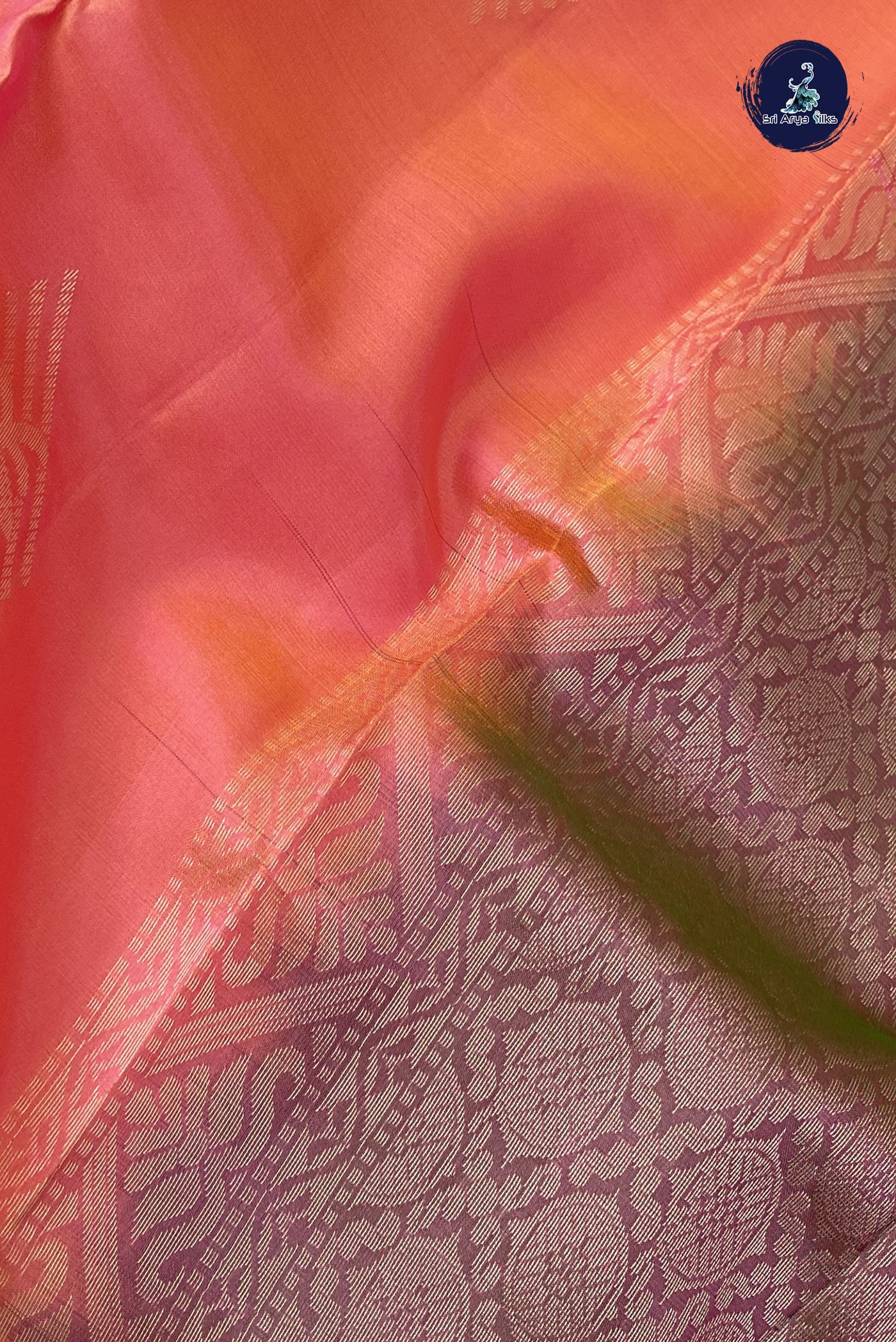Pinkish Peach Half Pure Silk Saree With Zari Buttas Pattern
