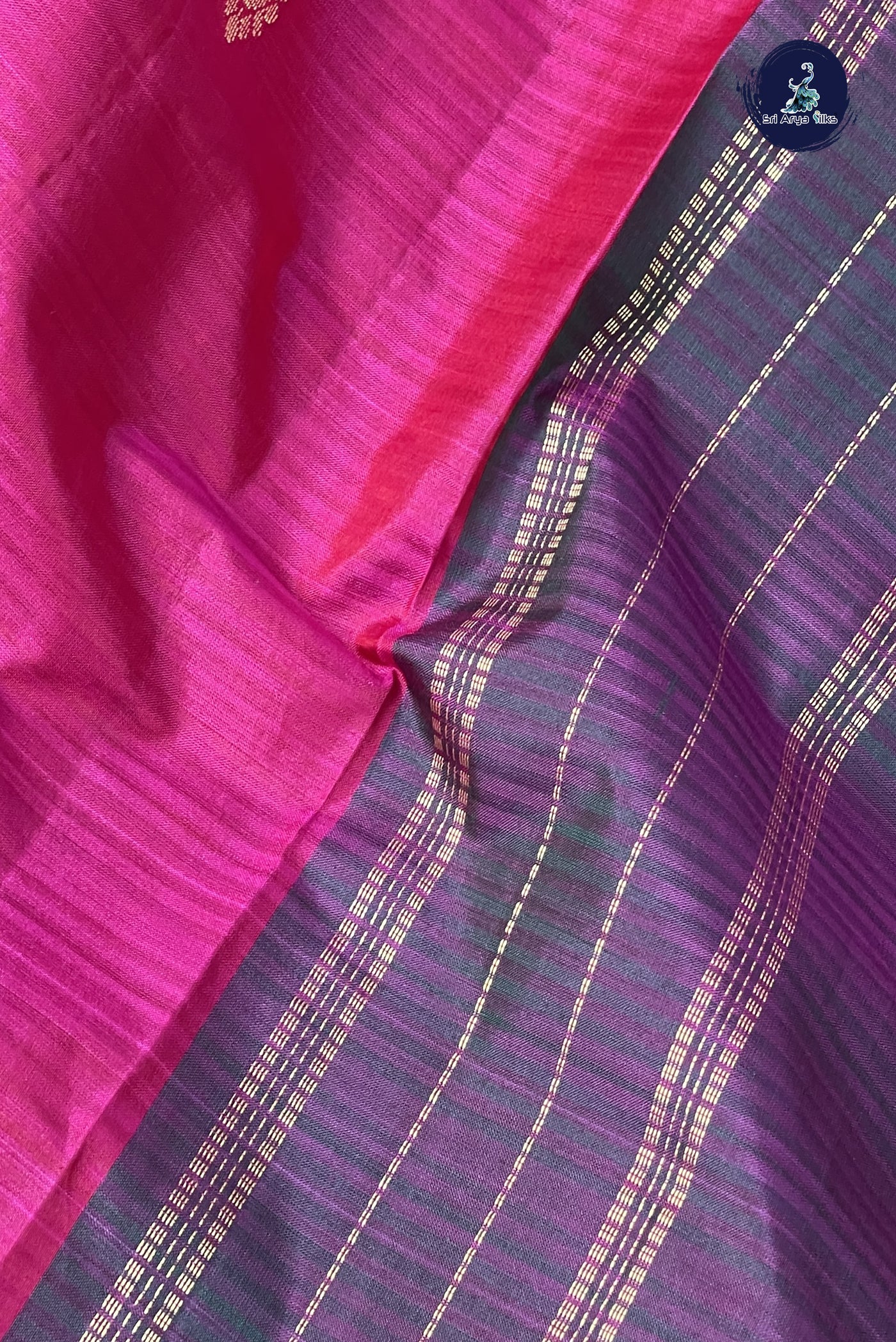 Dark Pink Light Weight Silk Saree With Zari Buttas Pattern