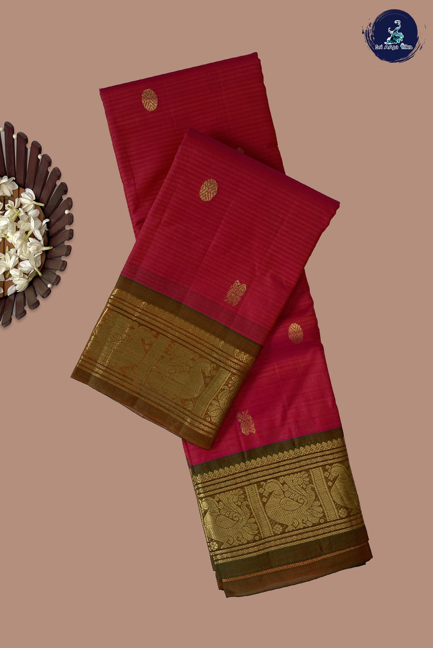 Dual Tone Pink Light Weight Silk Saree With Zari Buttas Pattern