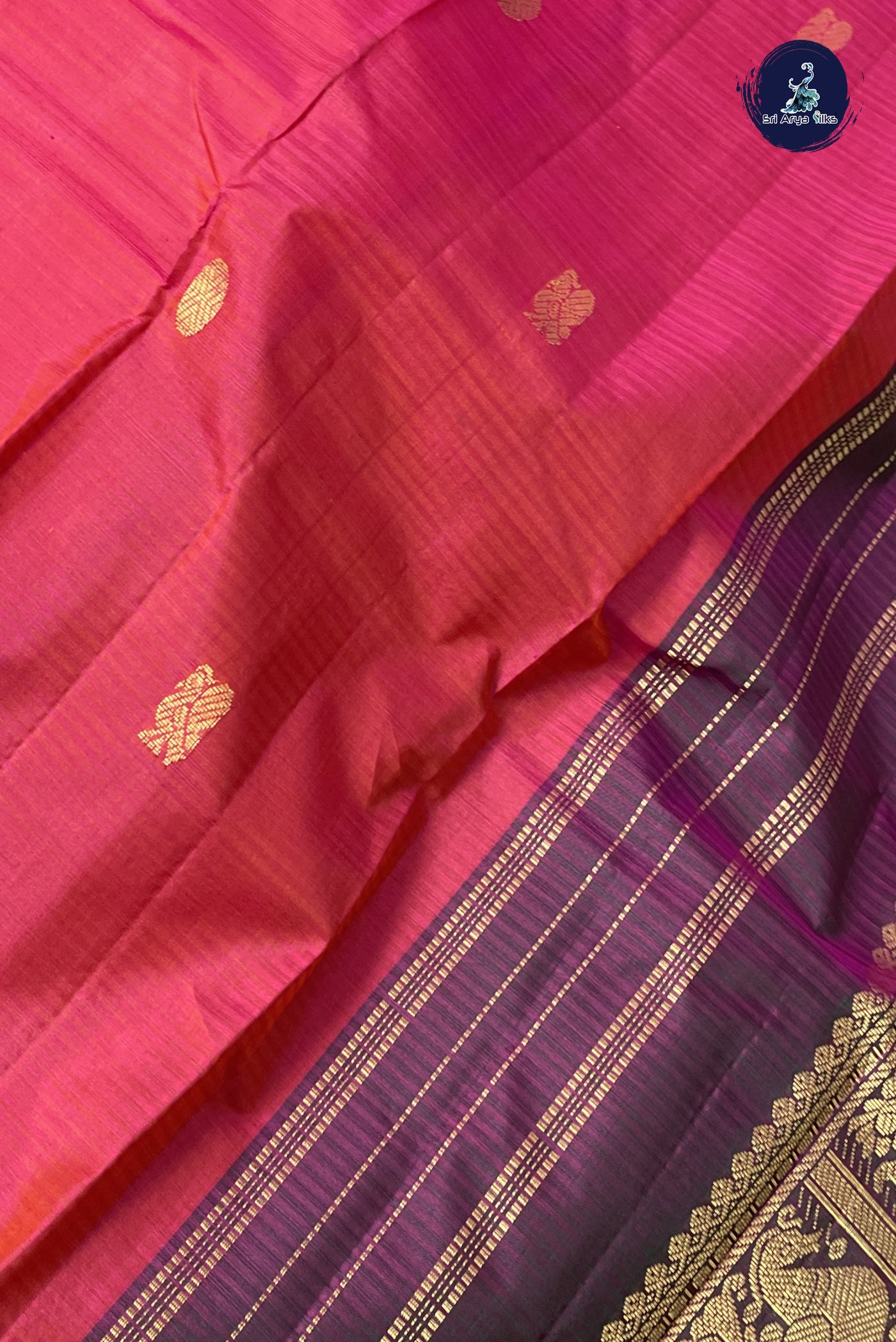 Dual Tone Pink Light Weight Silk Saree With Zari Buttas Pattern