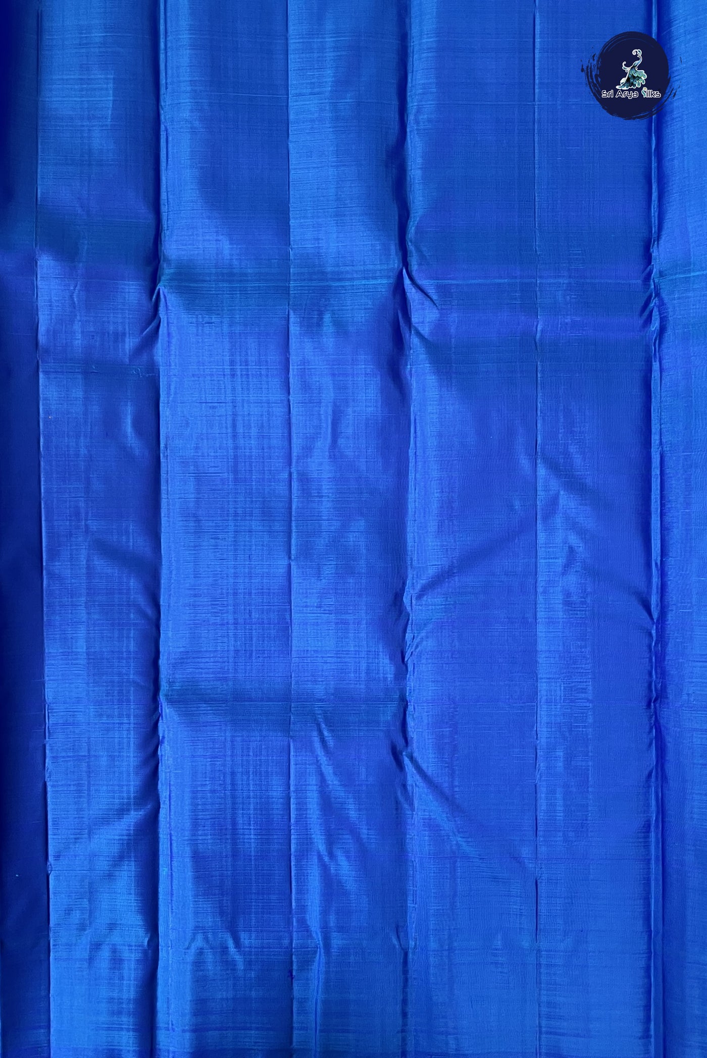 Dark Blue Half and Half Checked Silk Saree With Jacquard Pattern