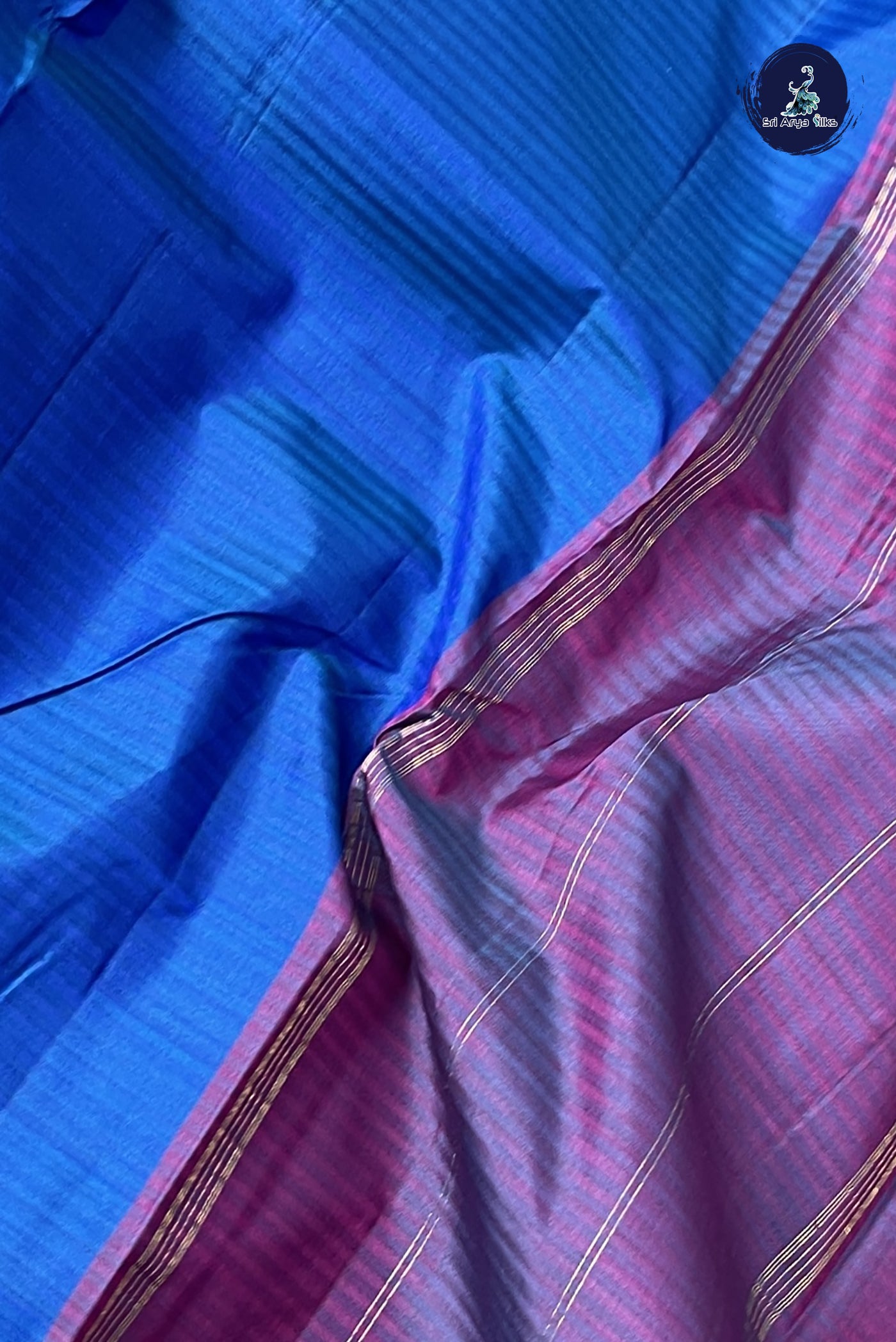 Blue Light Weight Silk Saree With Doria Lines Pattern