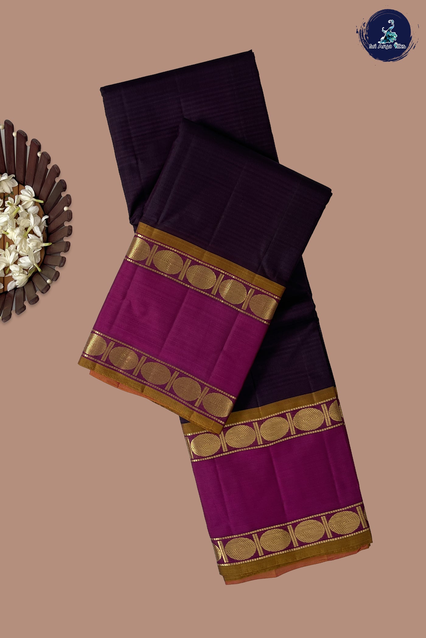 Jamun Light Weight Silk Saree With Doria Lines Pattern