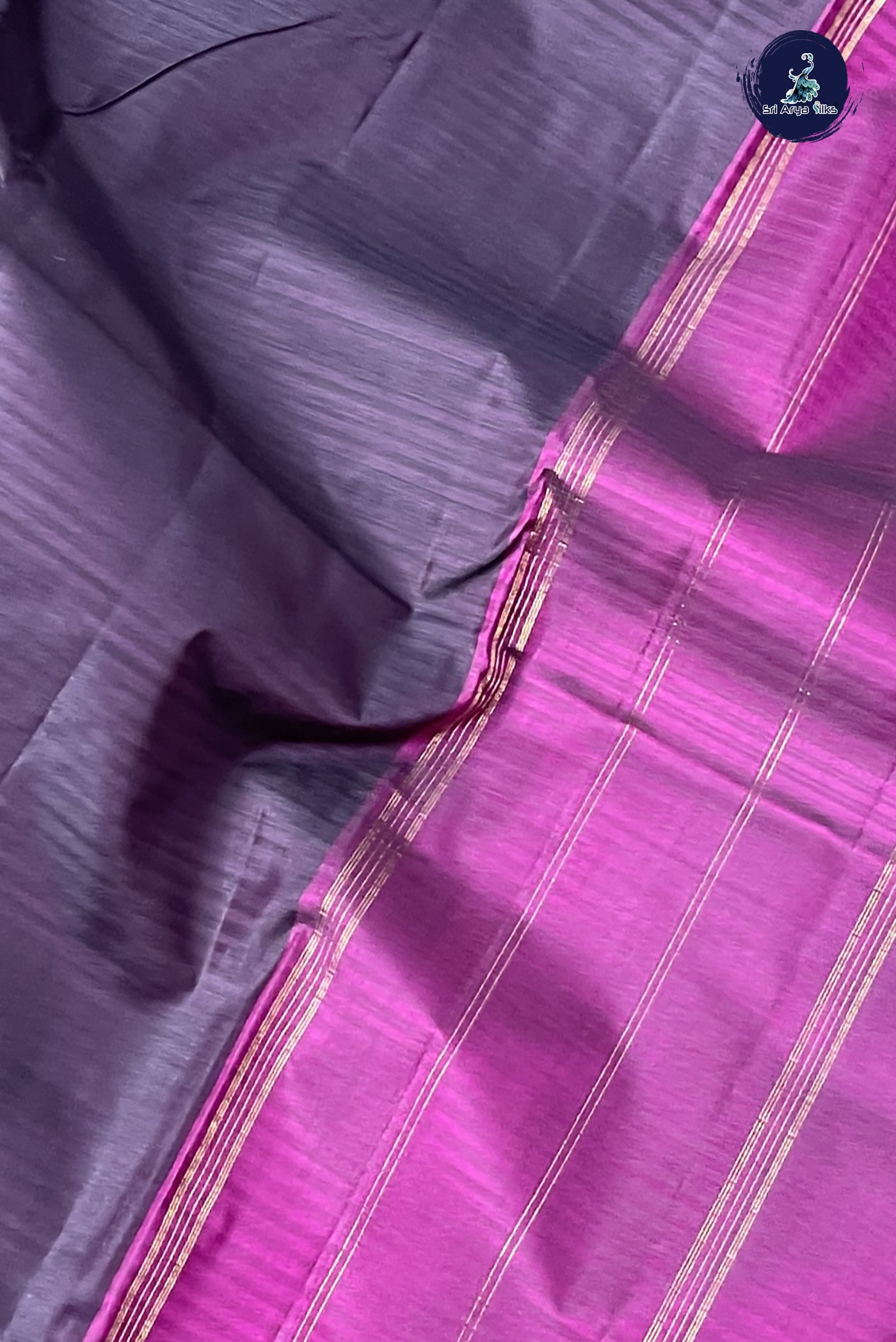 Jamun Light Weight Silk Saree With Doria Lines Pattern