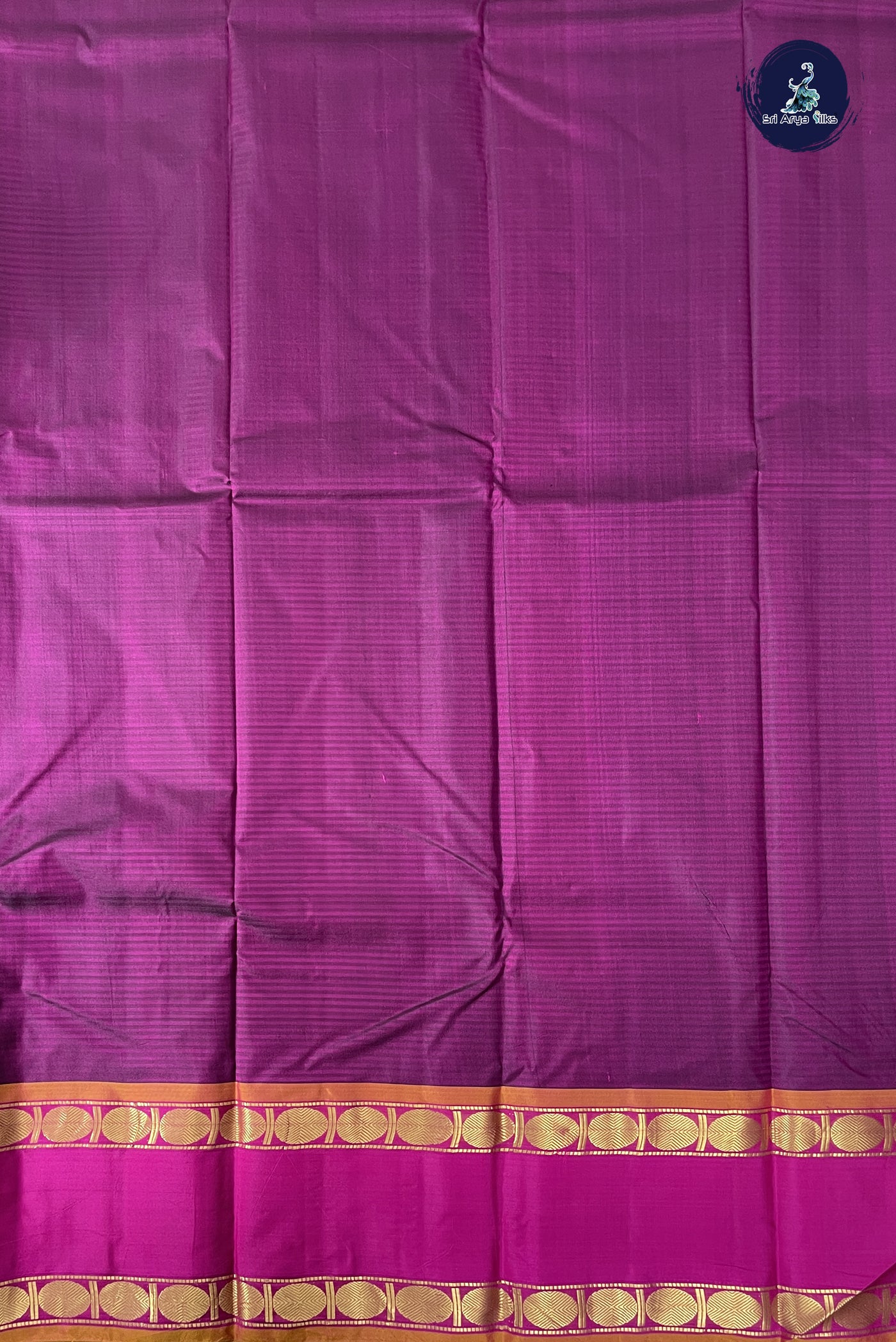 Dark Brinjal Light Weight Silk Saree With Doria Lines Pattern