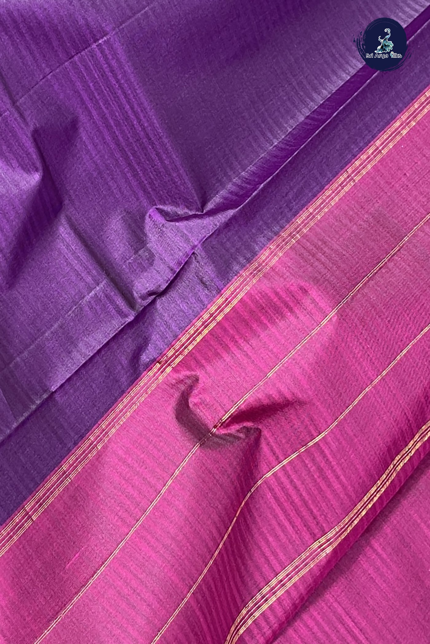 Dark Brinjal Light Weight Silk Saree With Doria Lines Pattern