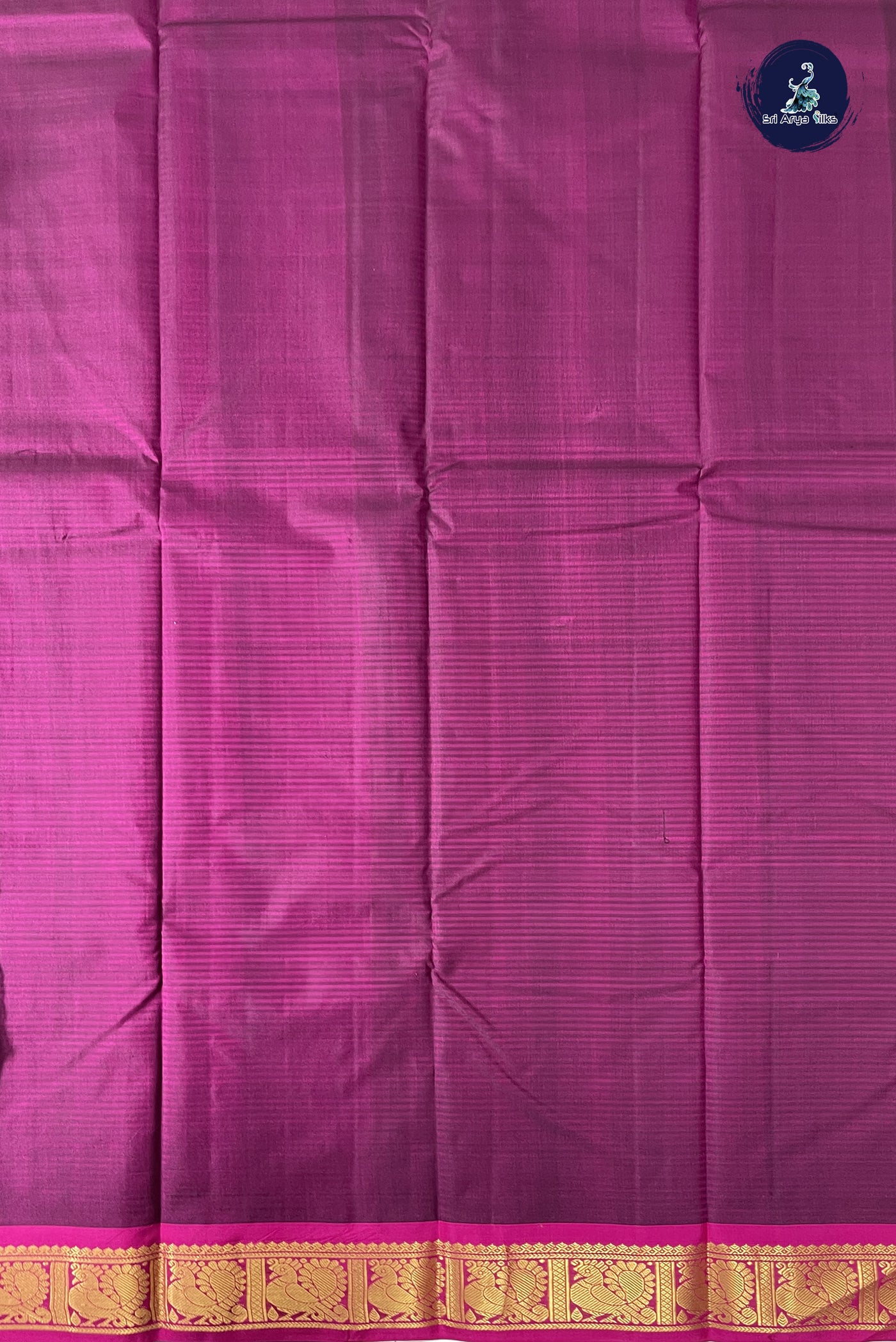 Dark Brinjal Light Weight Silk Saree With Doria Lines Pattern