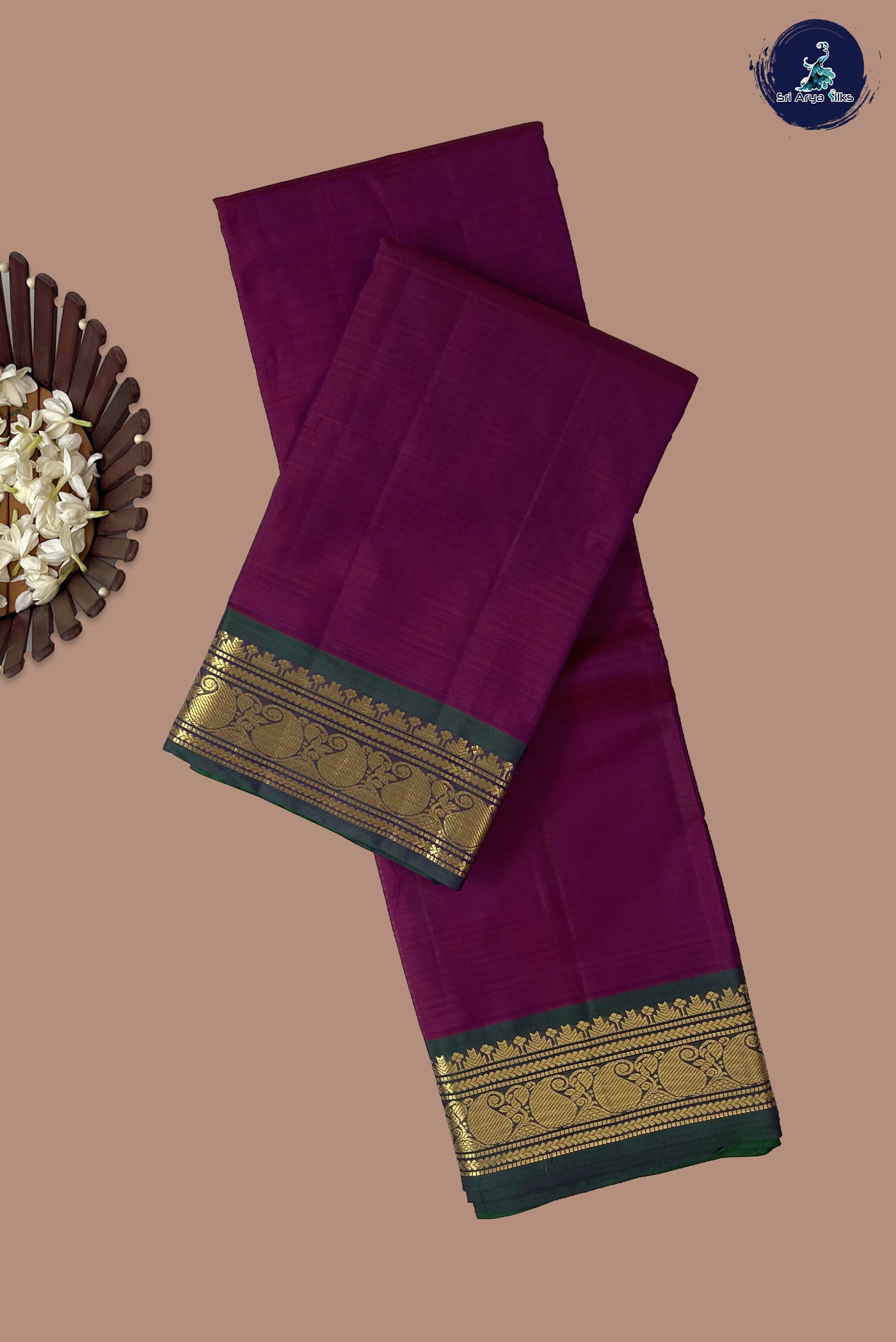 Dual Tone Purple Light Weight Silk Saree With Doria Lines Pattern