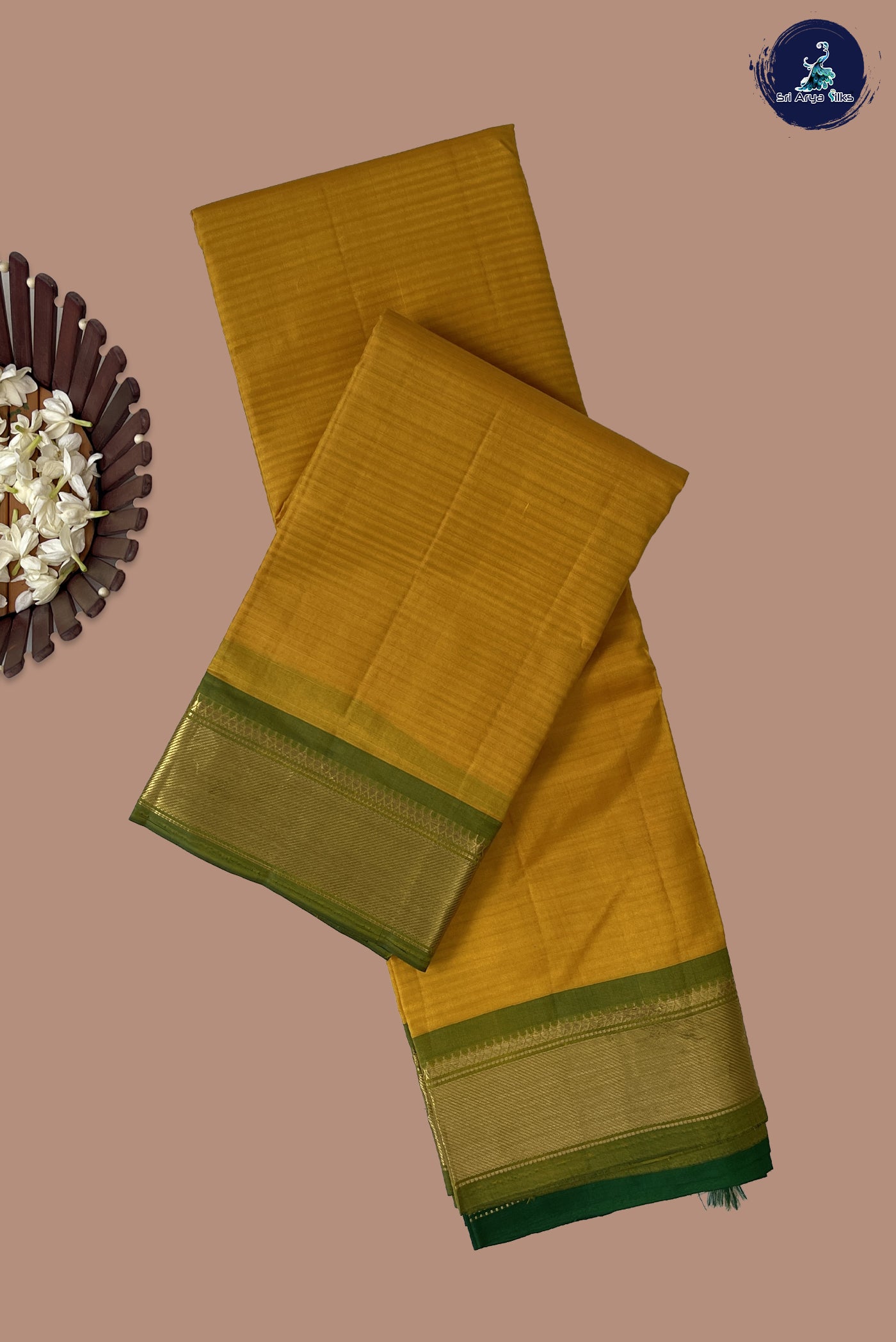 Yellow Light Weight Silk Saree With Doria Lines Pattern