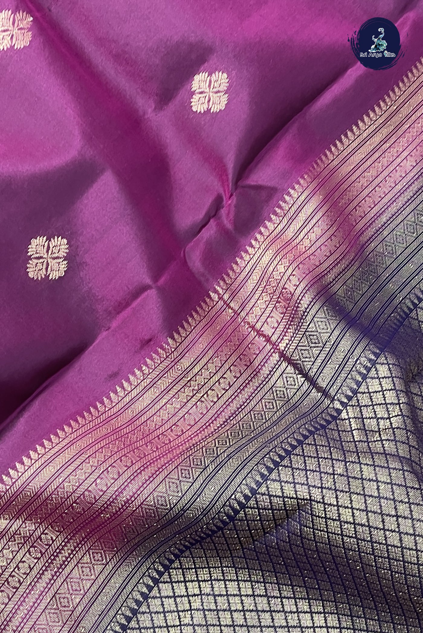Pinkish Maroon Traditional Silk Saree With Zari Buttas Pattern