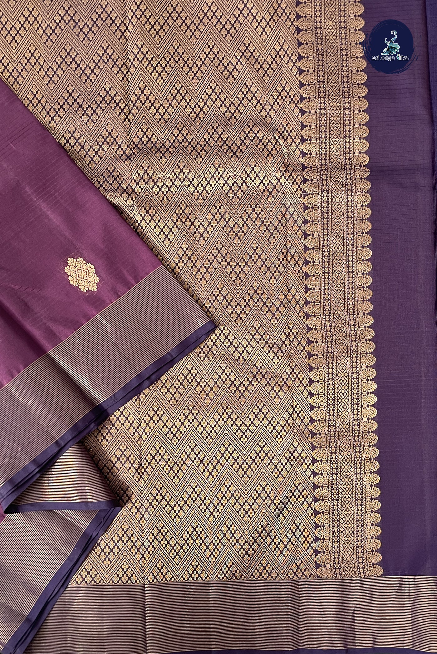 Jamun Half Pure Silk Saree With Zari Buttas Pattern