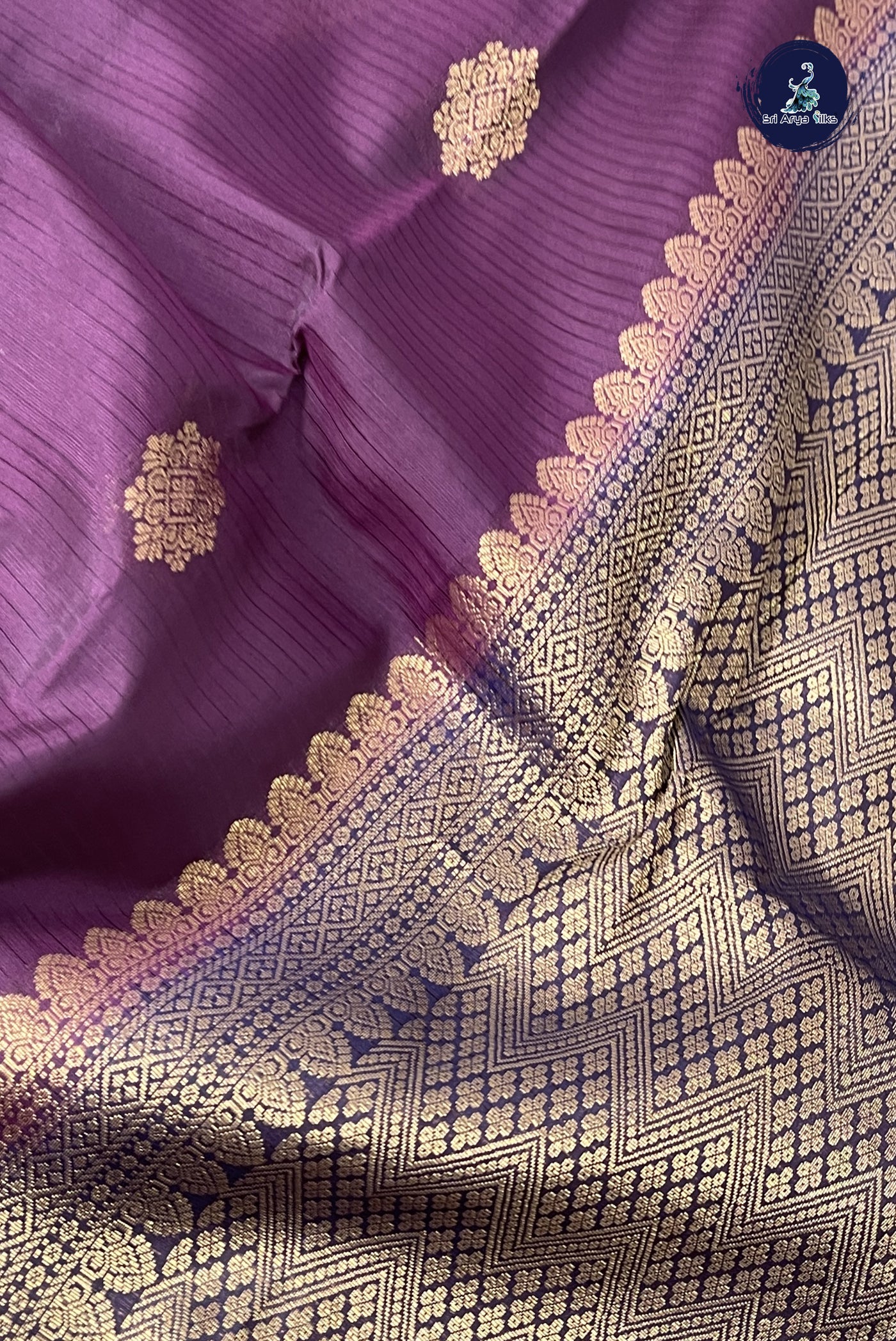 Jamun Half Pure Silk Saree With Zari Buttas Pattern