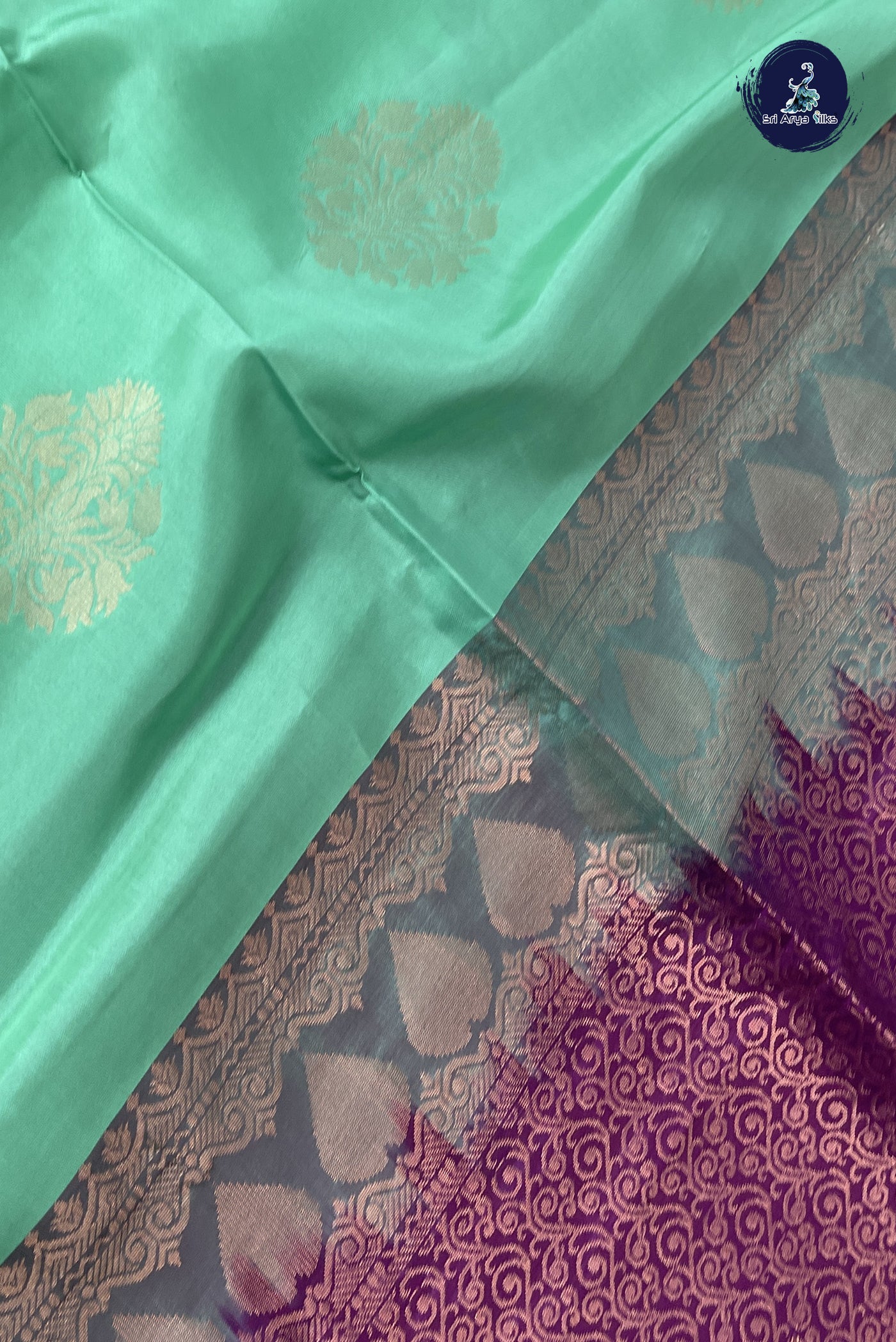 Pastel Green Half Pure Silk Saree With Zari Buttas Pattern