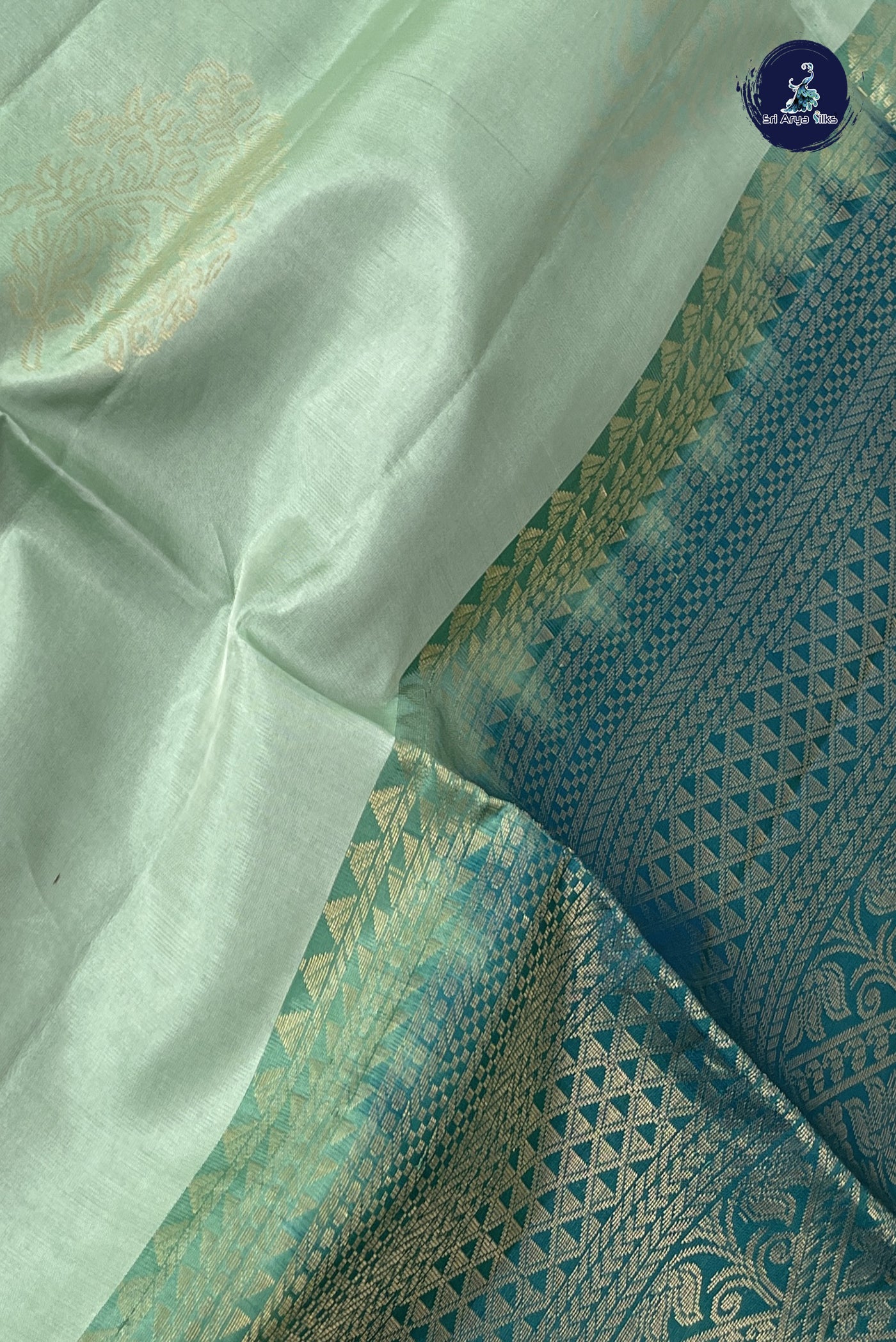 Pista Green Half Pure Silk Saree With Zari Buttas Pattern