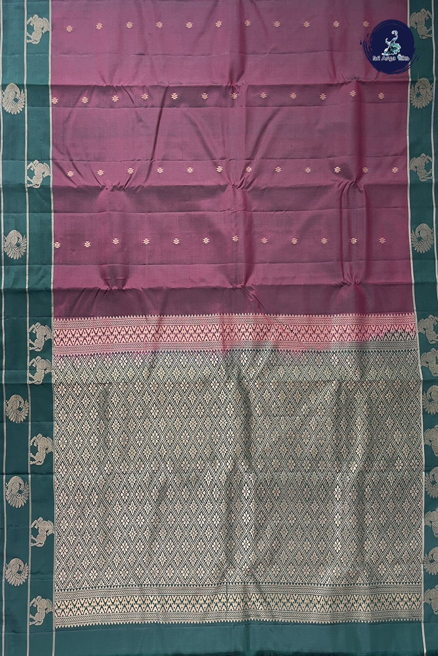 Manthulir Half Pure Silk Saree With Zari Buttas Pattern