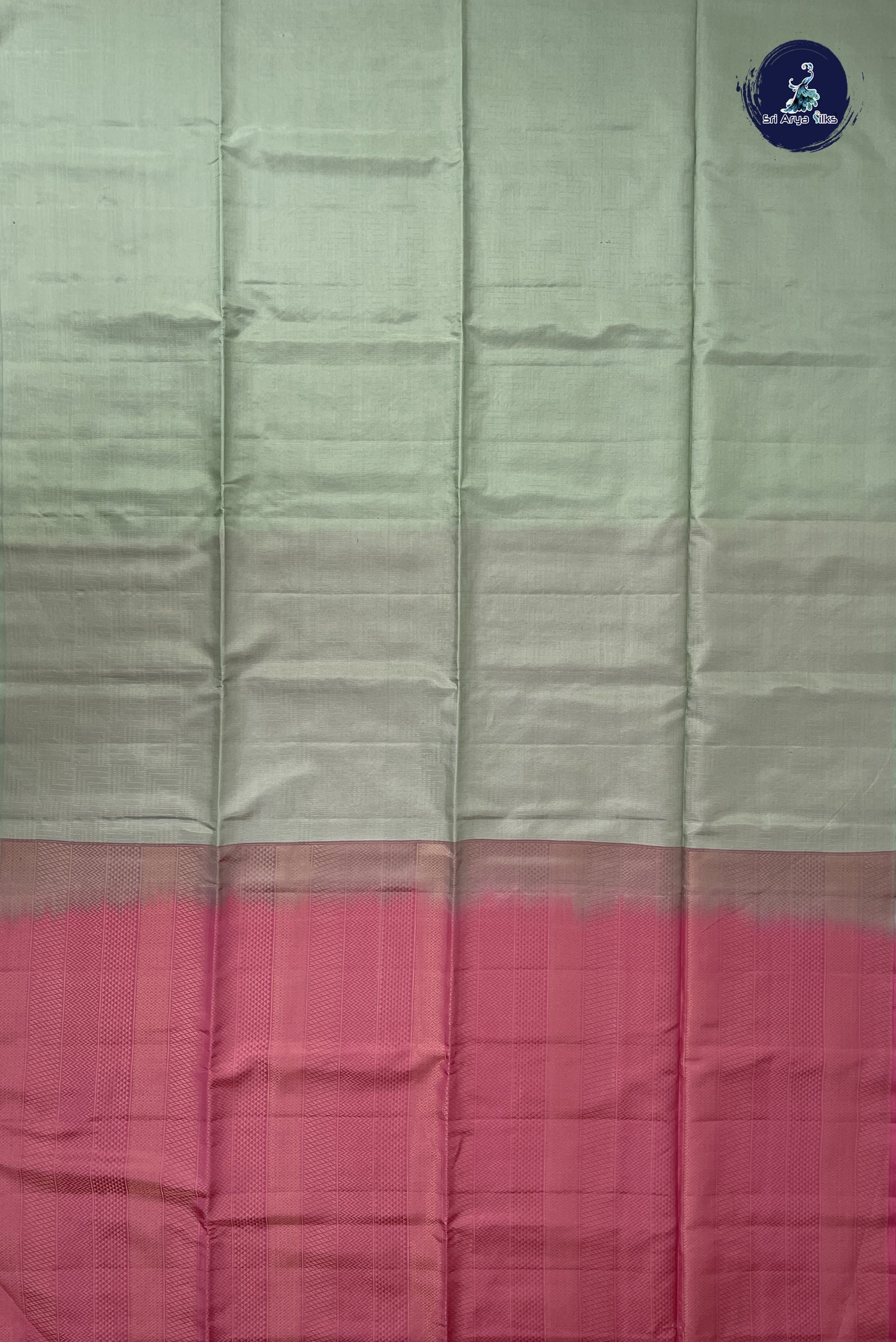 Pista Green Half Pure Silk Saree With Zari Woven Pattern