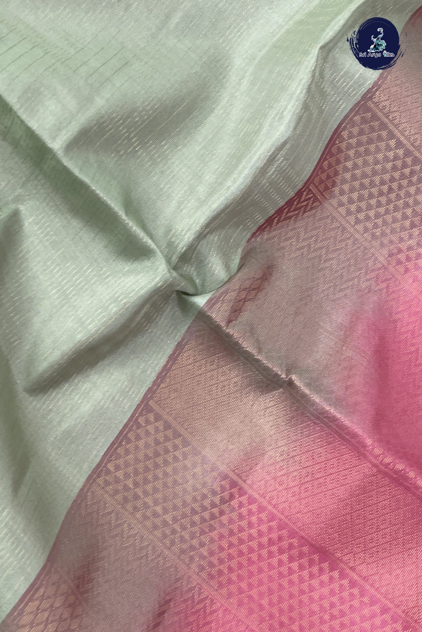 Pista Green Half Pure Silk Saree With Zari Woven Pattern