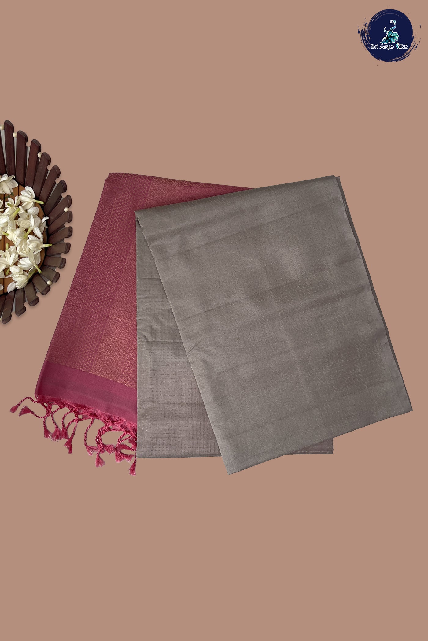 Pastel Shade Half Pure Silk Saree With Zari Woven Pattern