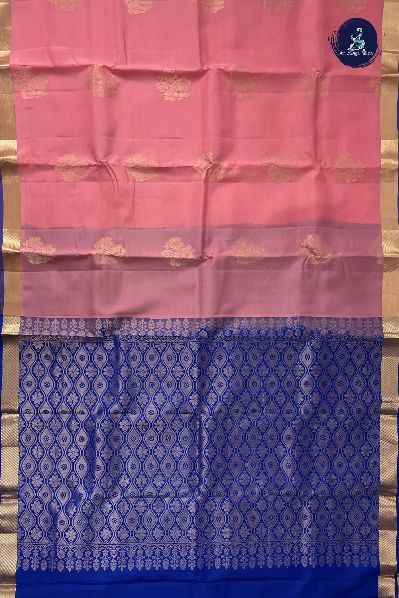 Pink Half Pure Silk Saree With Zari Buttas Pattern