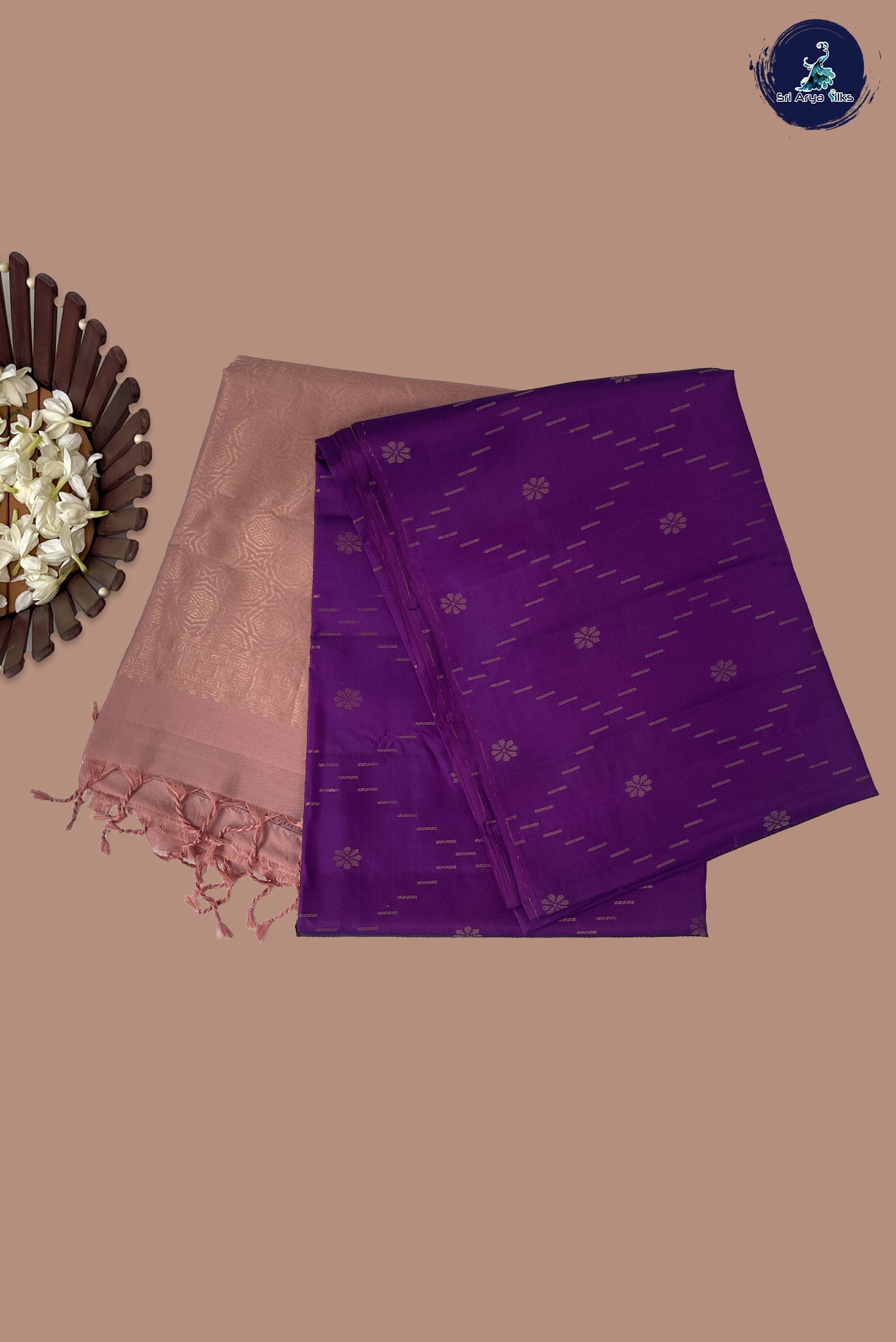 Jamun Half Pure Silk Saree With Zari Woven Pattern