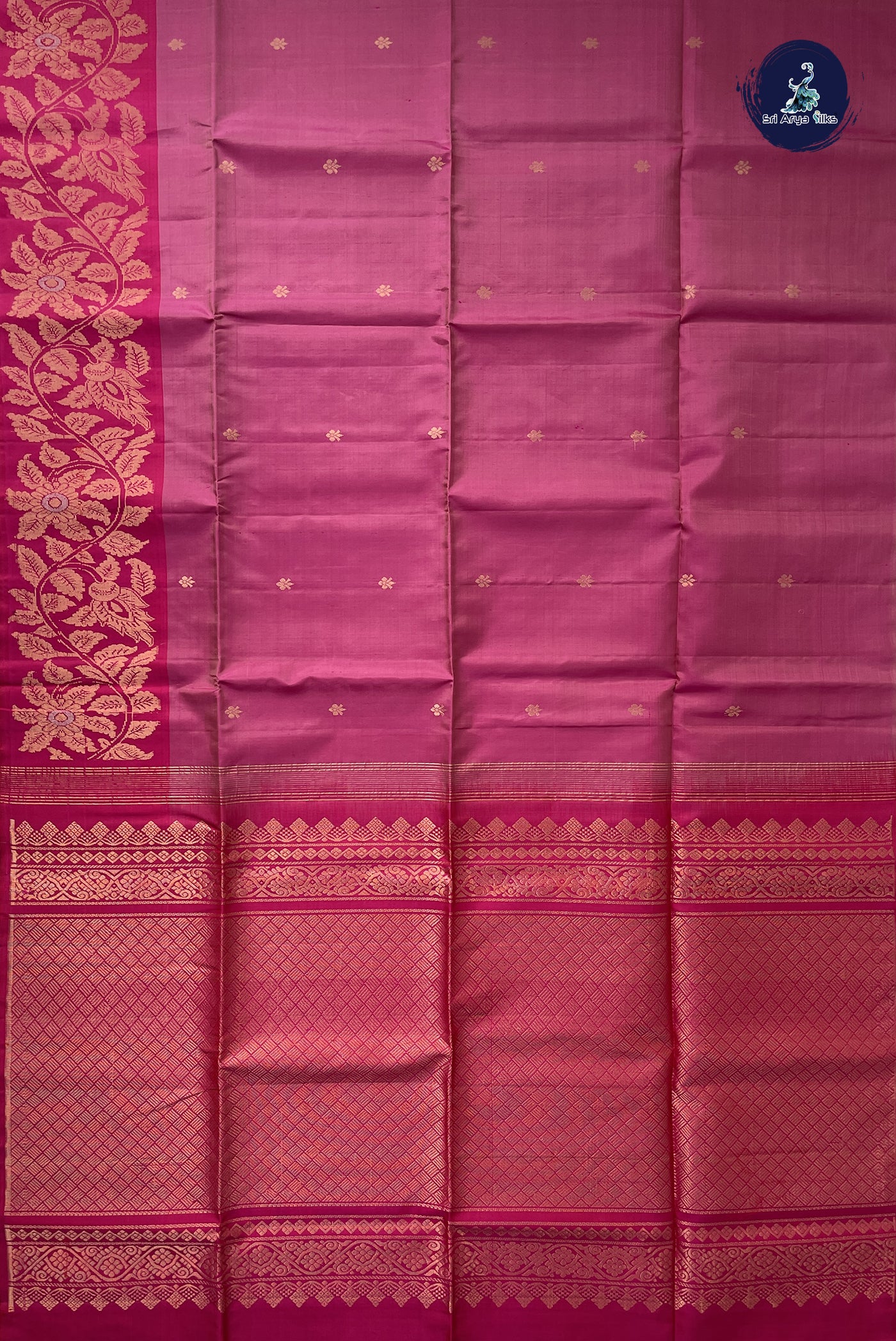Dual Tone Pink Soft Silk Saree With Zari Buttas Pattern