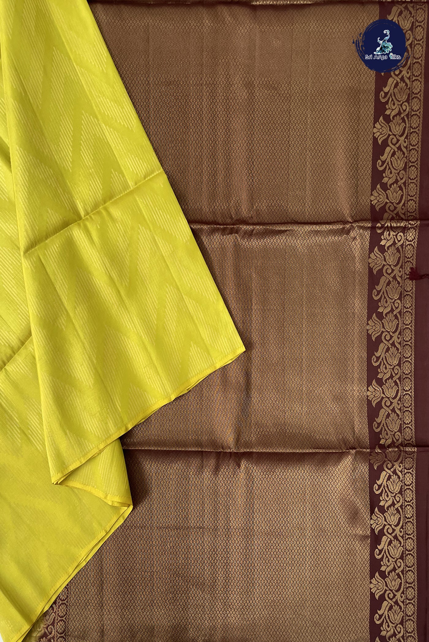Yellow Half Pure Silk Saree With Zari Woven Pattern
