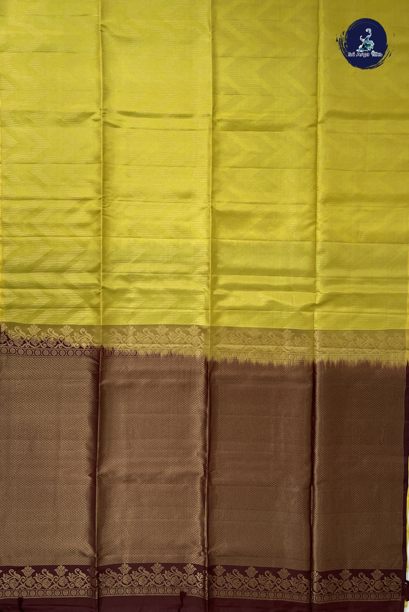 Yellow Half Pure Silk Saree With Zari Woven Pattern