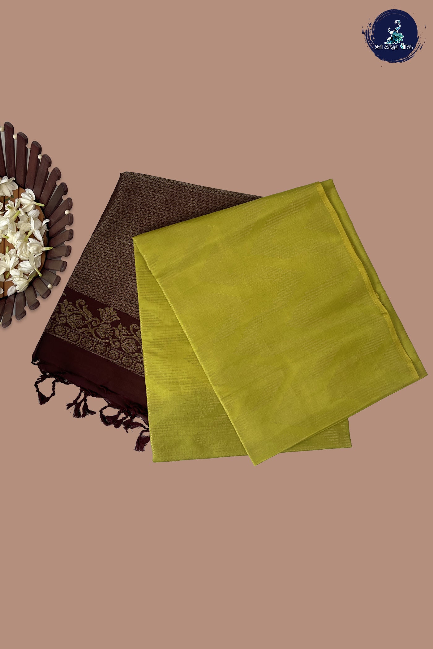 Yellow Half Pure Silk Saree With Zari Woven Pattern
