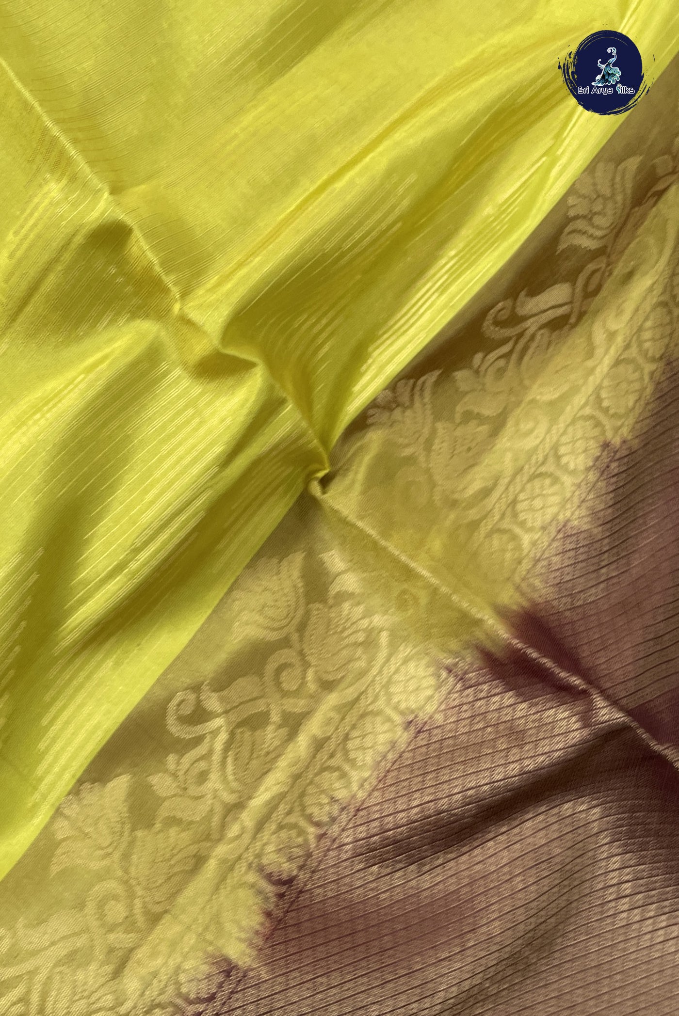 Yellow Half Pure Silk Saree With Zari Woven Pattern