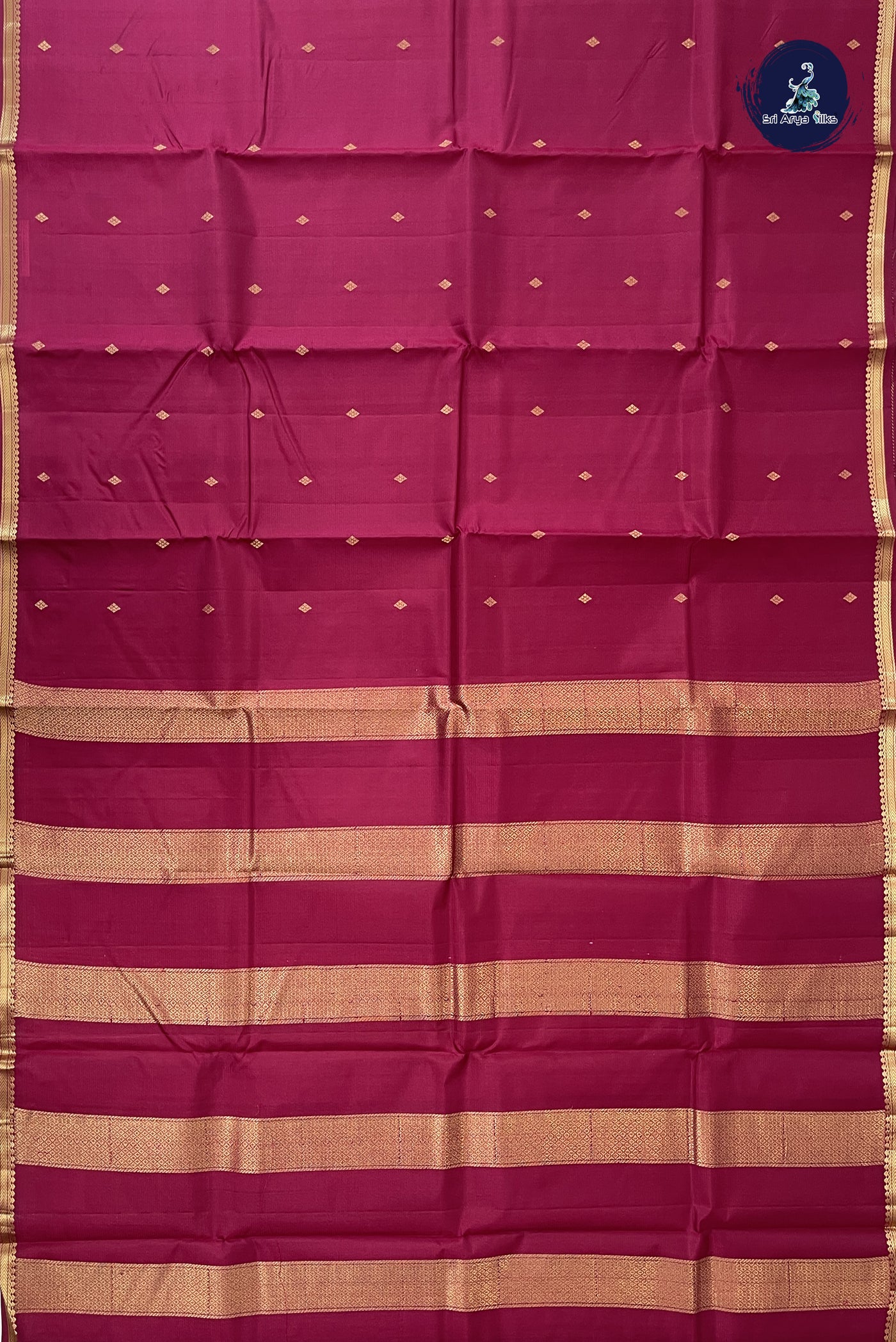 Magenta Light Weight Silk Saree With Zari Buttas Pattern