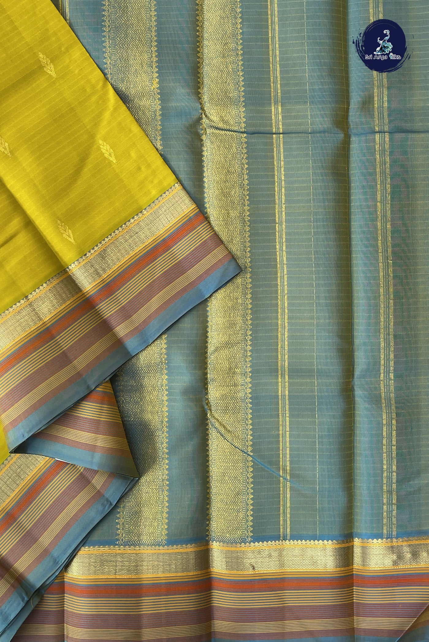 Lemon Yellow Light Weight Silk Saree With Zari Buttas Pattern
